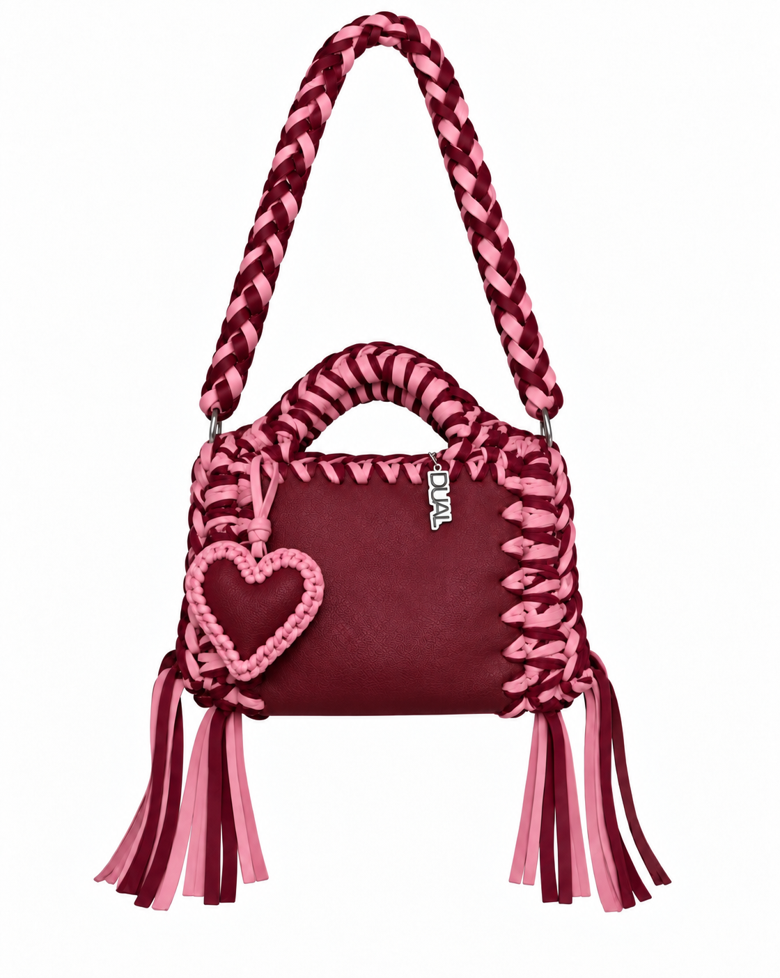 funny bicolore bordeaux rosa pelle crochet 