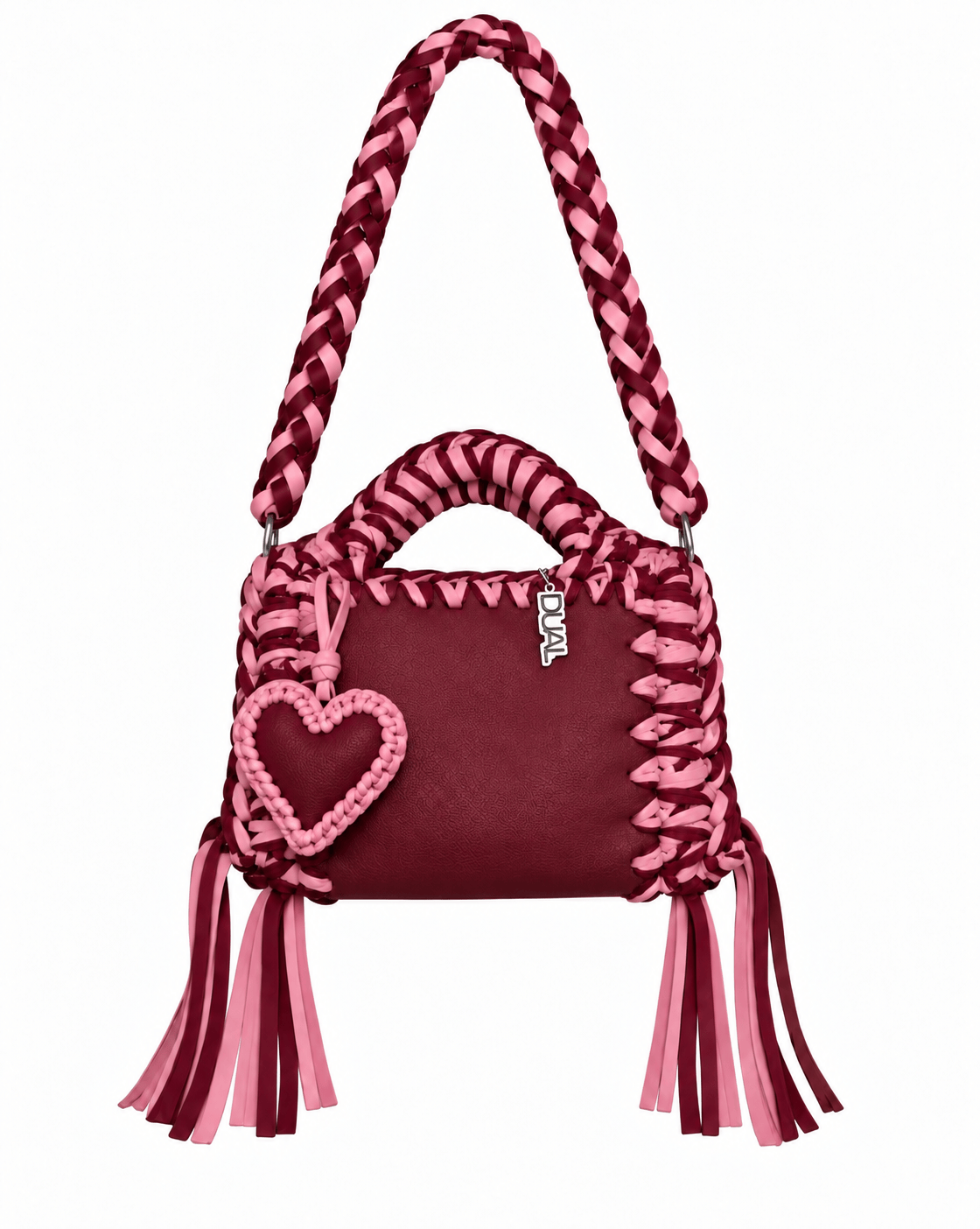 funny bicolore bordeaux rosa pelle crochet 