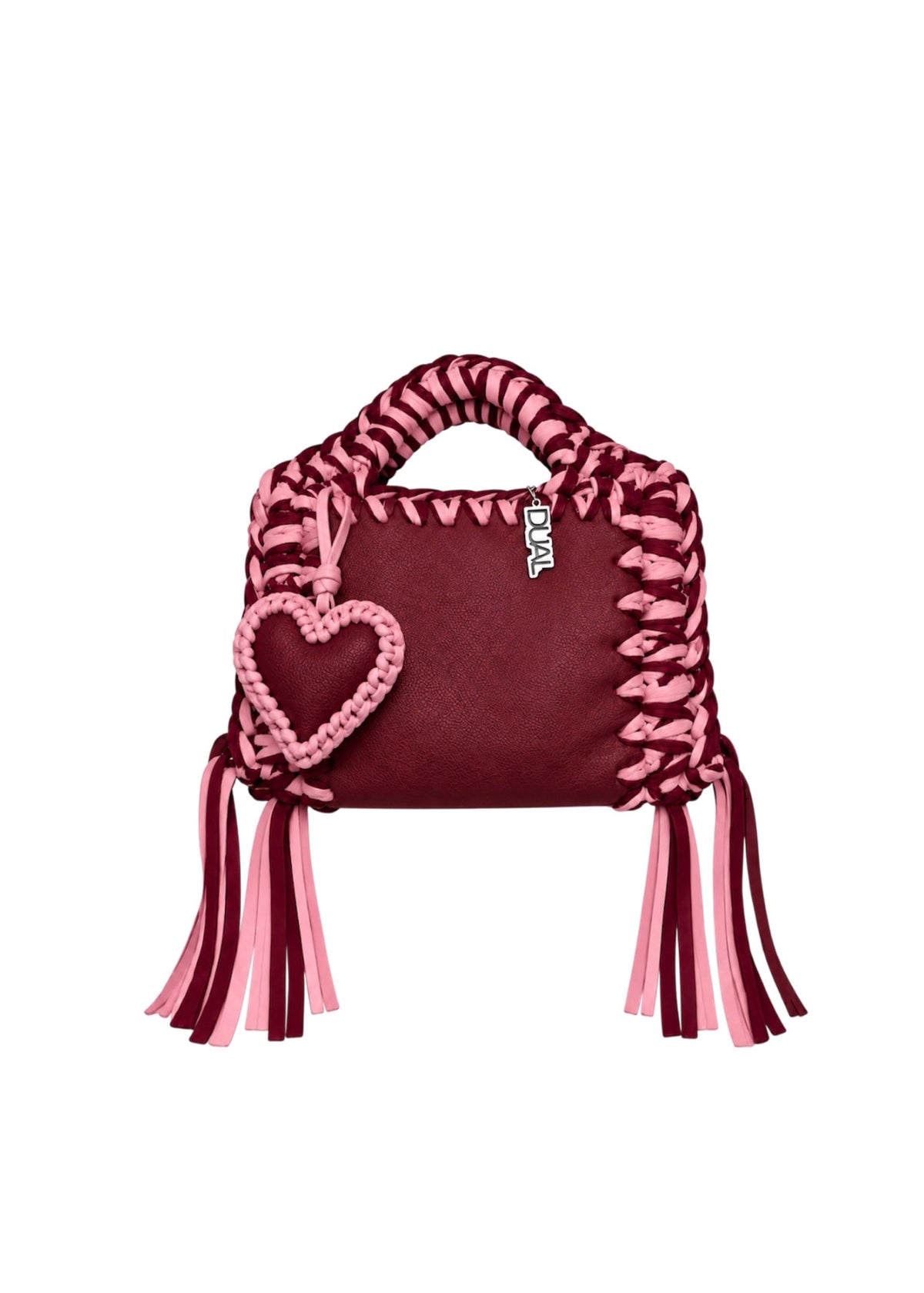 funny bicolore bordeaux rosa pelle crochet 
