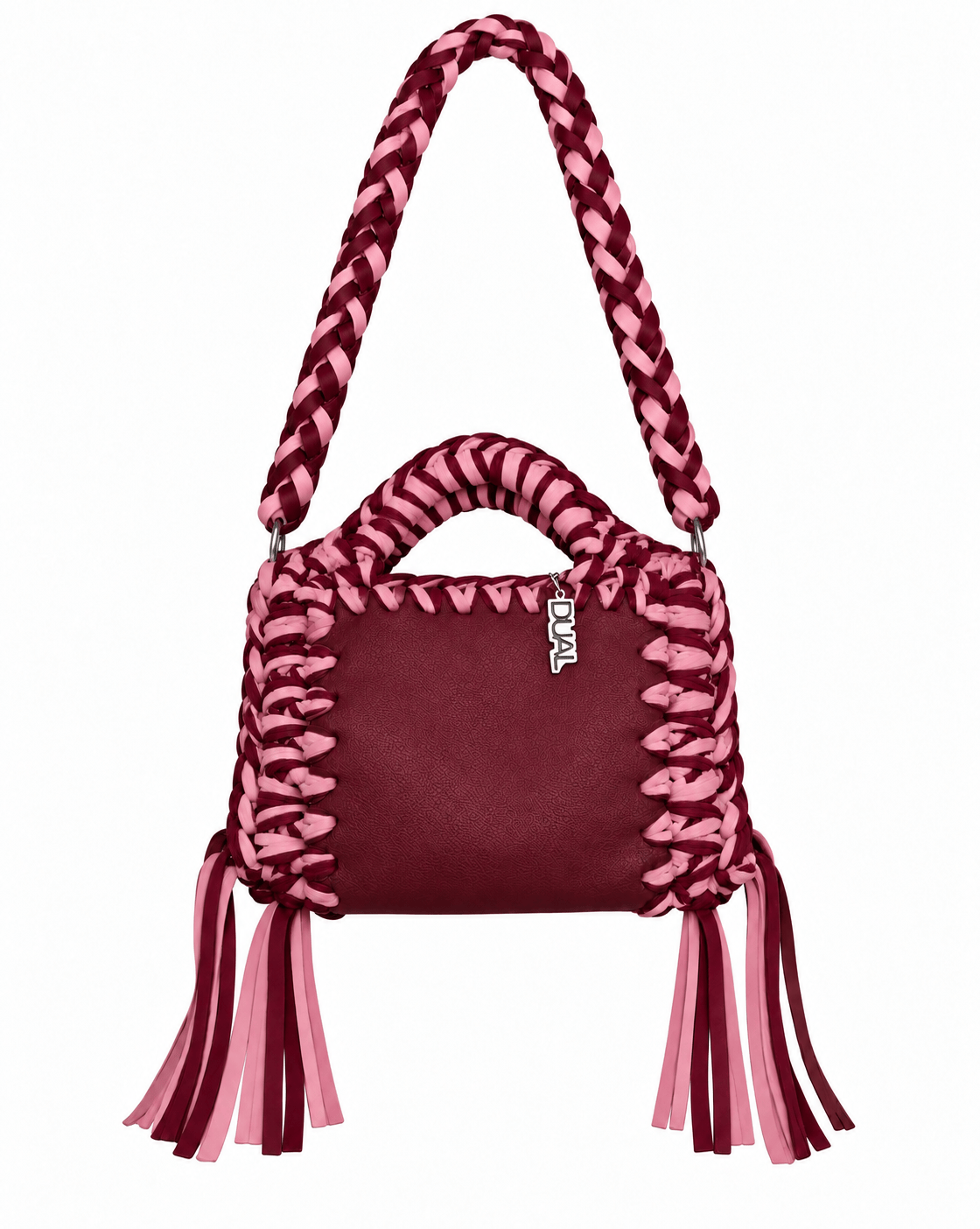 funny bicolore bordeaux rosa pelle crochet 