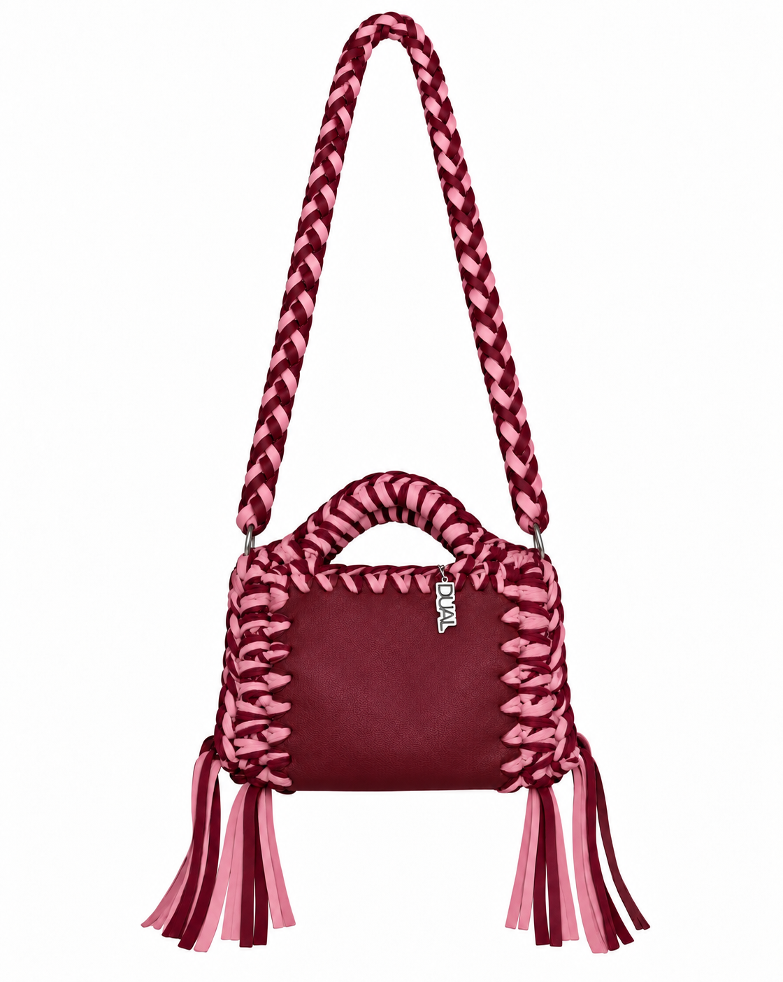 funny bicolore bordeaux rosa pelle crochet 
