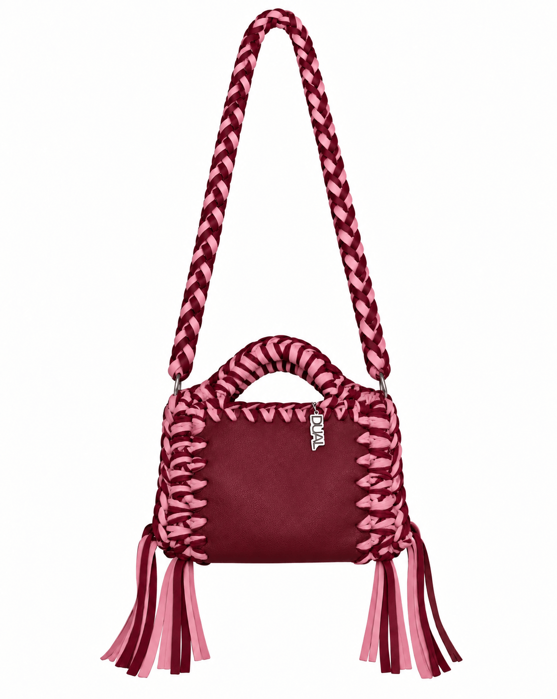 funny bicolore bordeaux rosa pelle crochet 