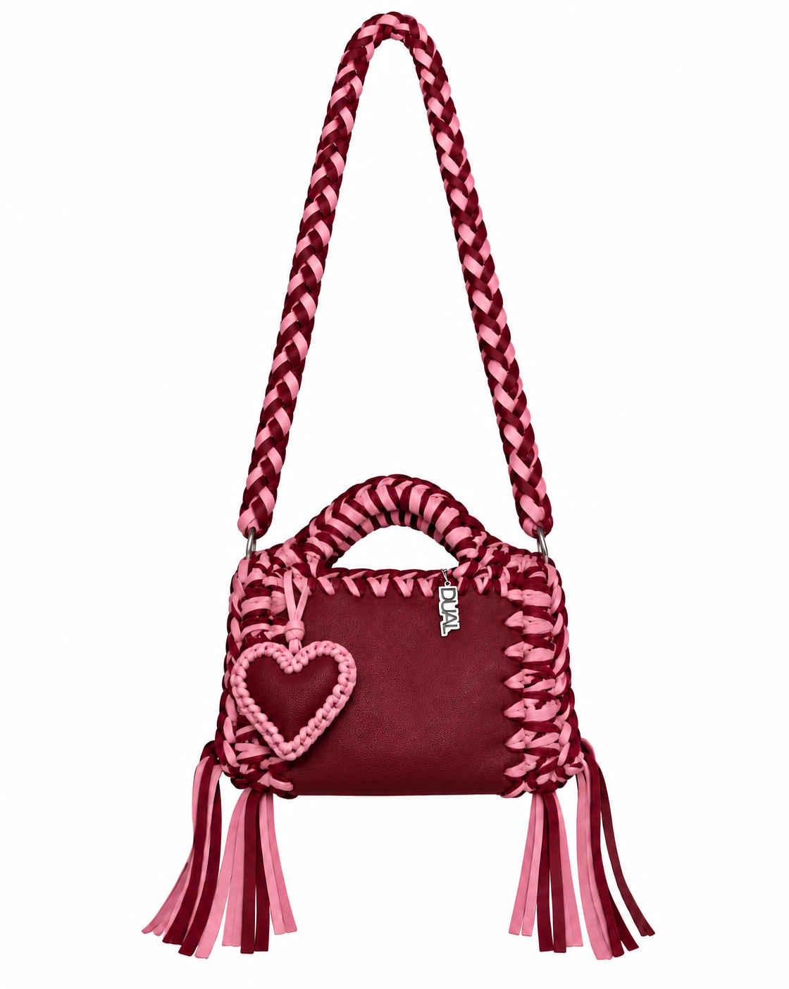 funny bicolore bordeaux rosa pelle crochet 