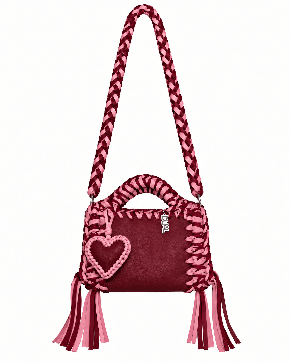 funny bicolore bordeaux rosa pelle crochet 