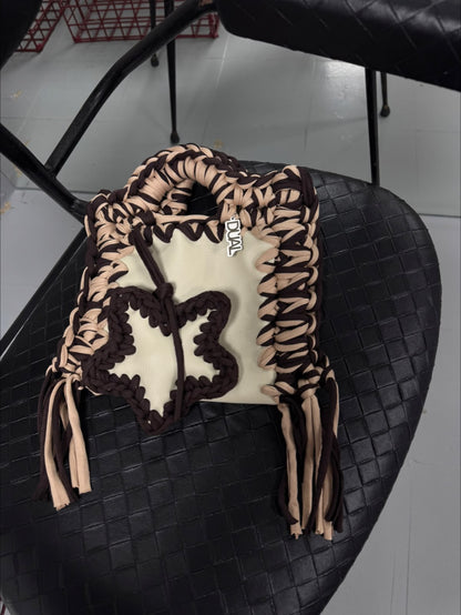 FUNNY BICOLORE PELLE BEIGE E MARRONE CHARM STELLA
