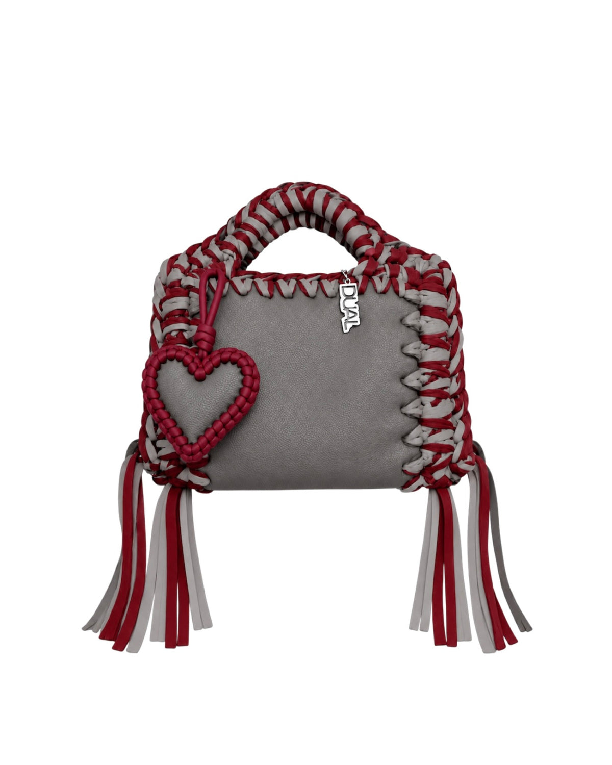 funny bicolore grigio bordeaux pelle crochet 