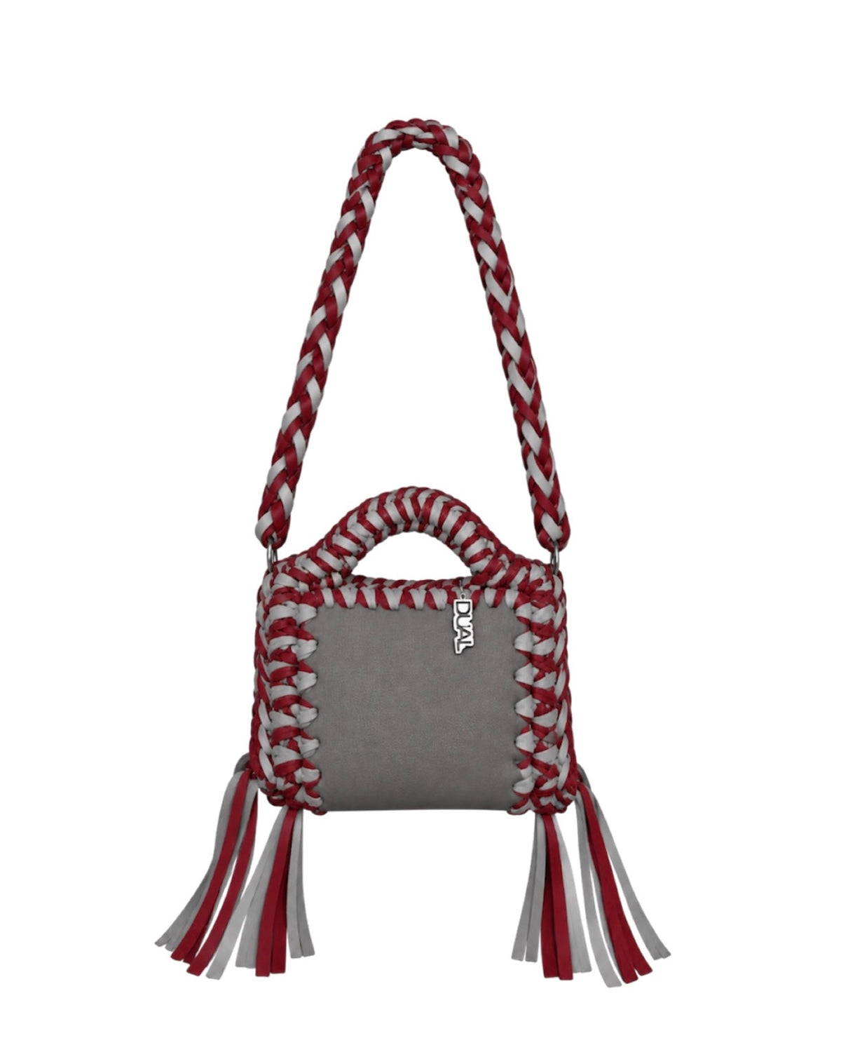 funny bicolore grigio bordeaux pelle crochet 
