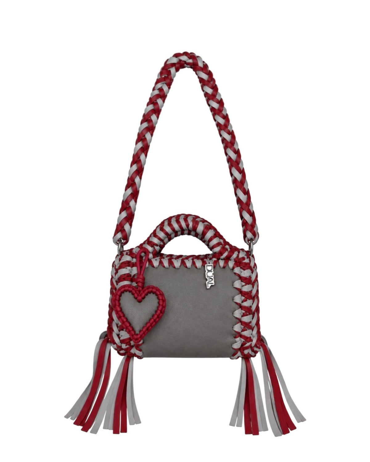 funny bicolore grigio bordeaux pelle crochet 