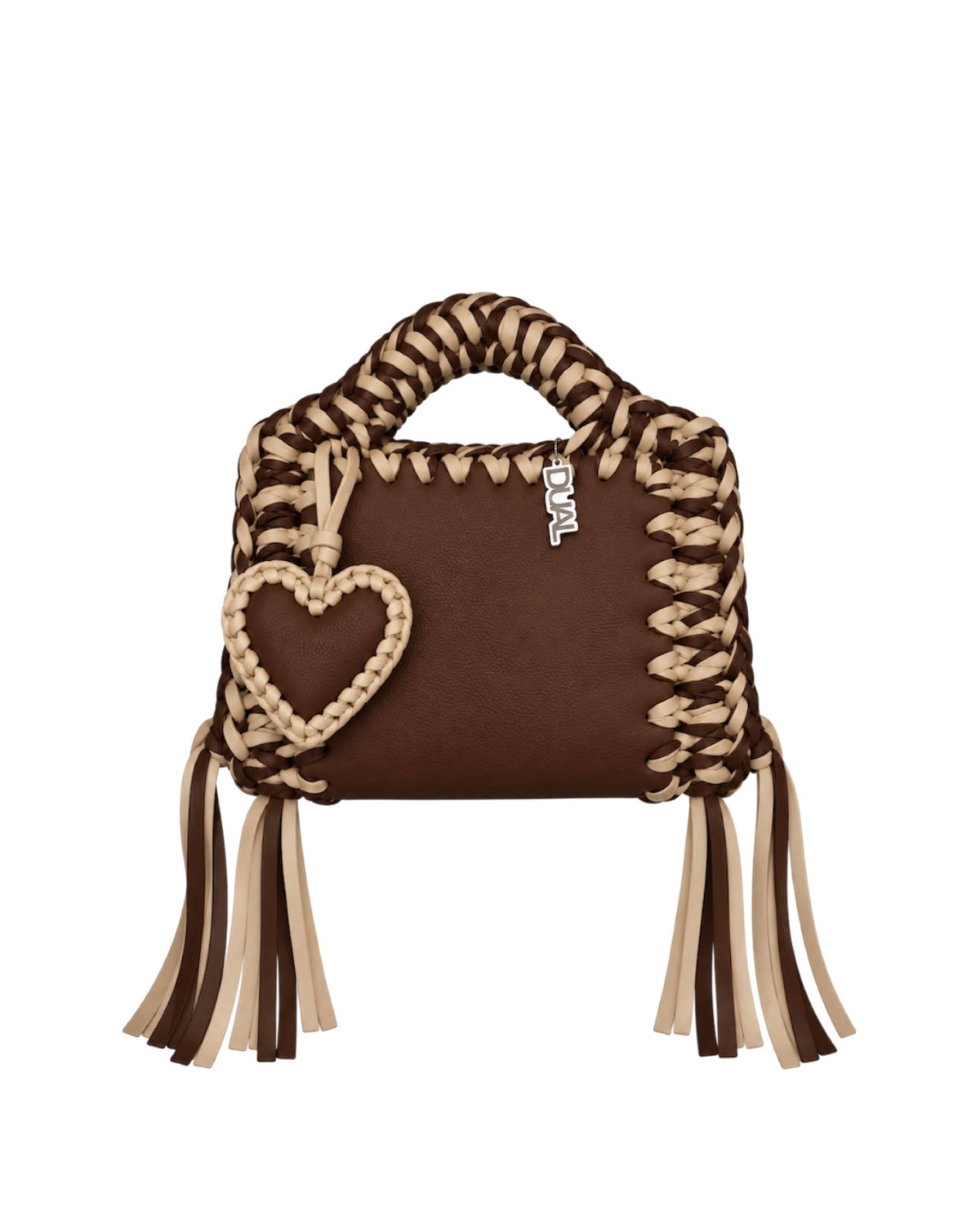 funny bicolore marrone beige pelle crochet 