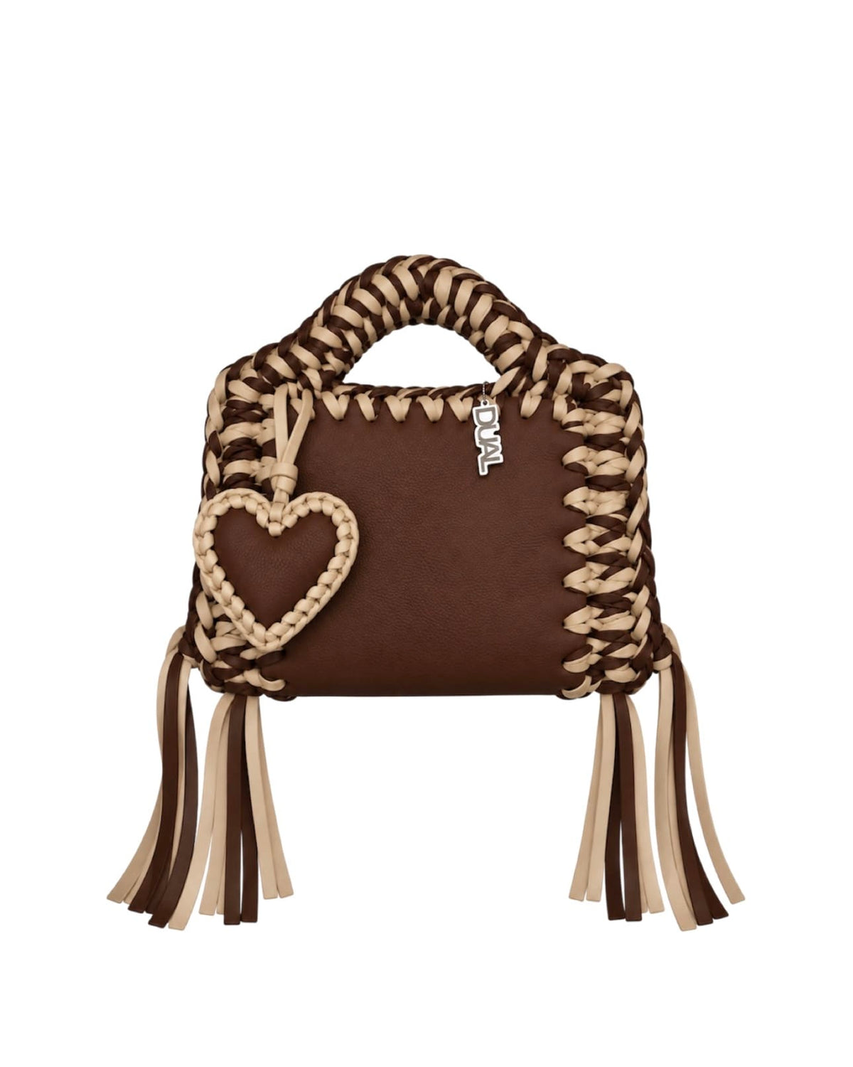 funny bicolore marrone beige pelle crochet 