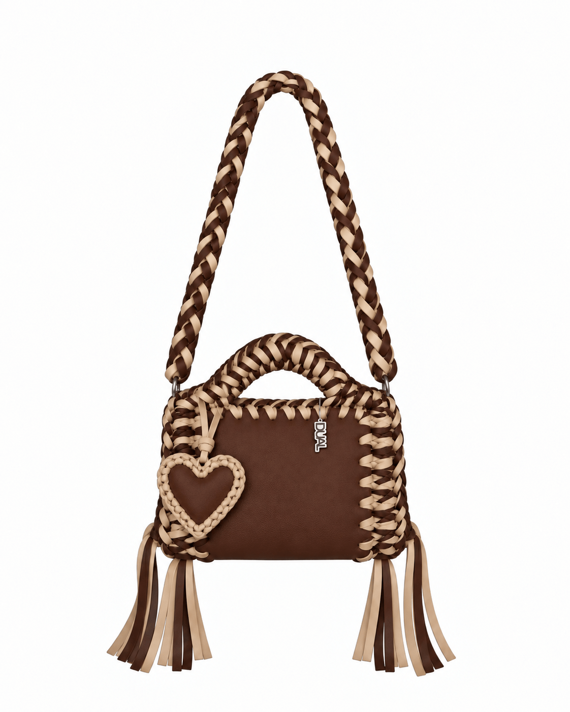 funny bicolore marrone beige pelle crochet 