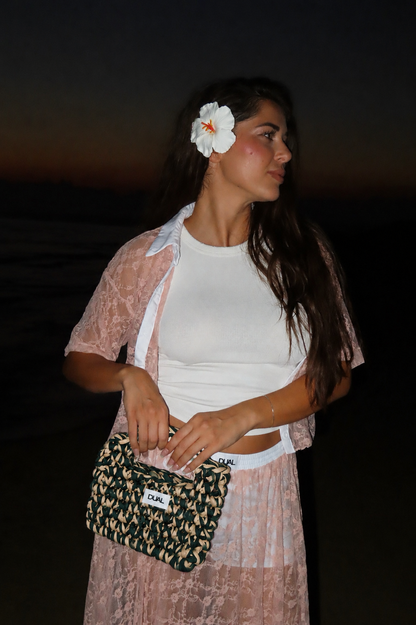 funny crochet bicolor borsa uncinetto verde e beige