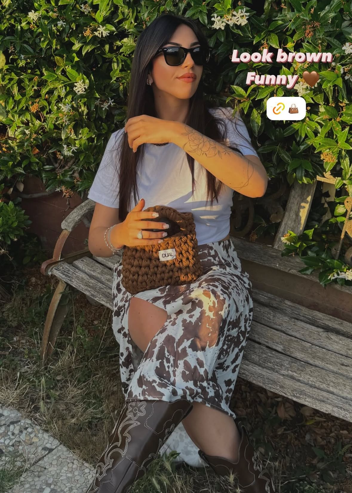 borsa crochet uncinetto funny marrone