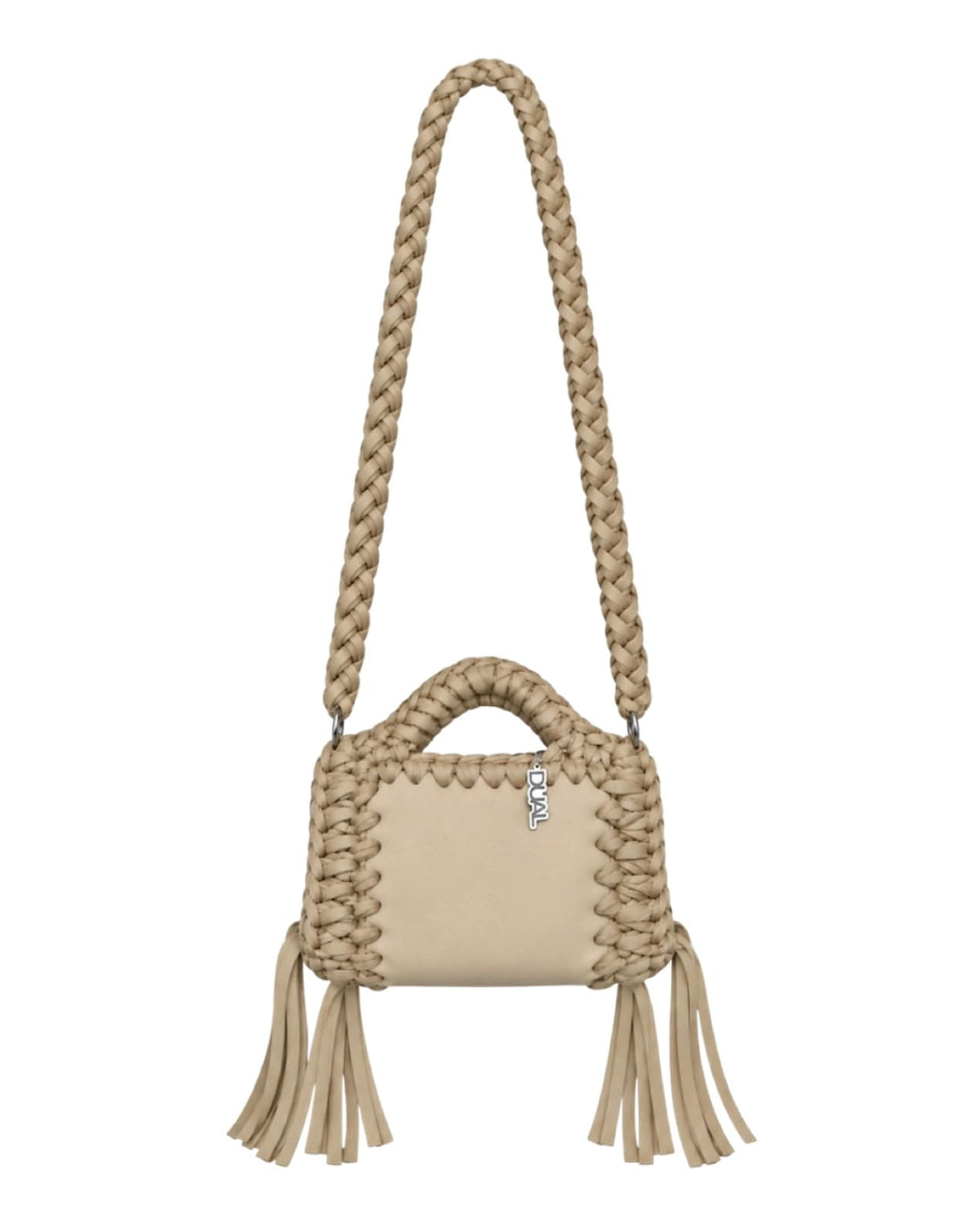 funny monocolore beige pelle crochet