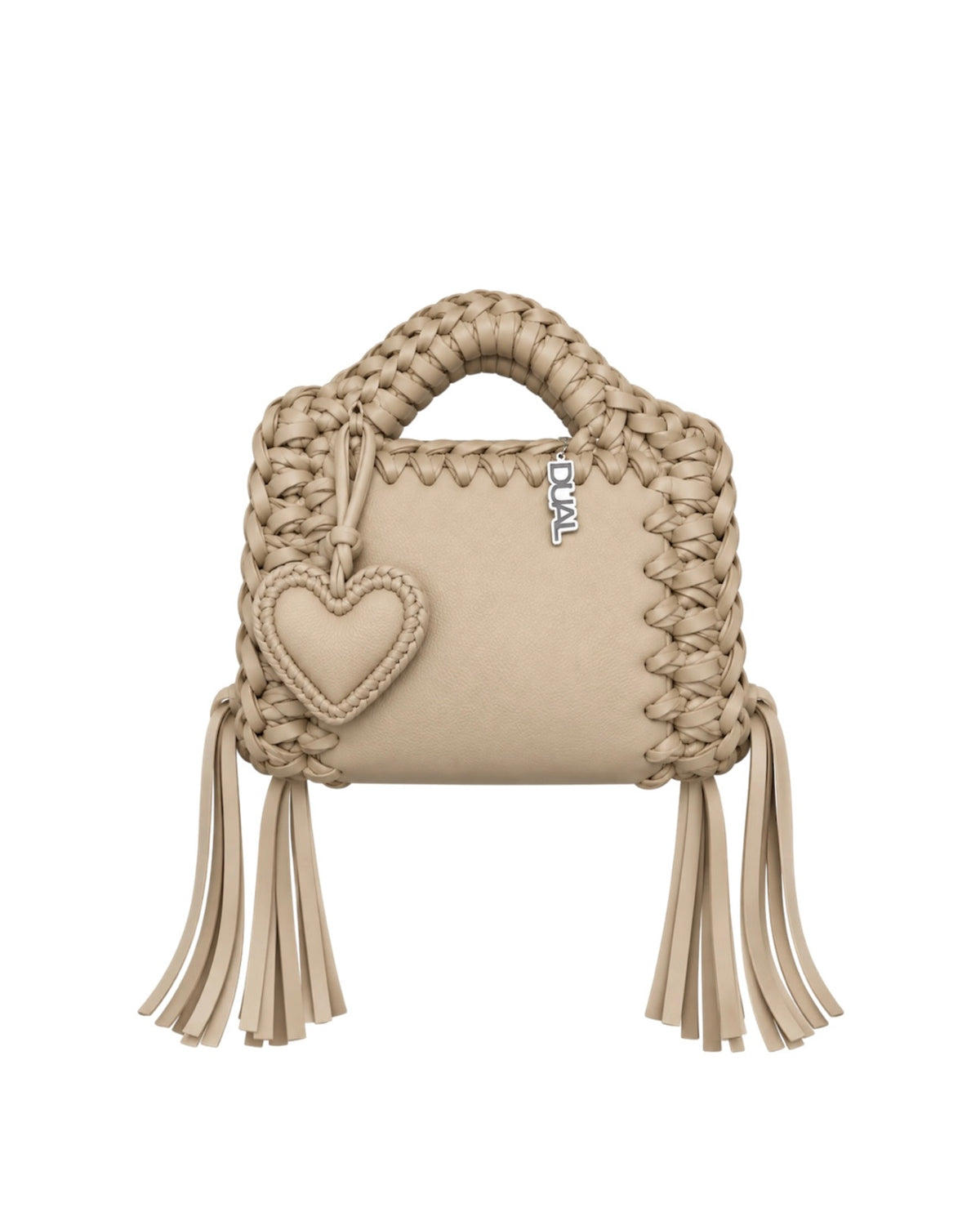 funny monocolore beige pelle crochet
