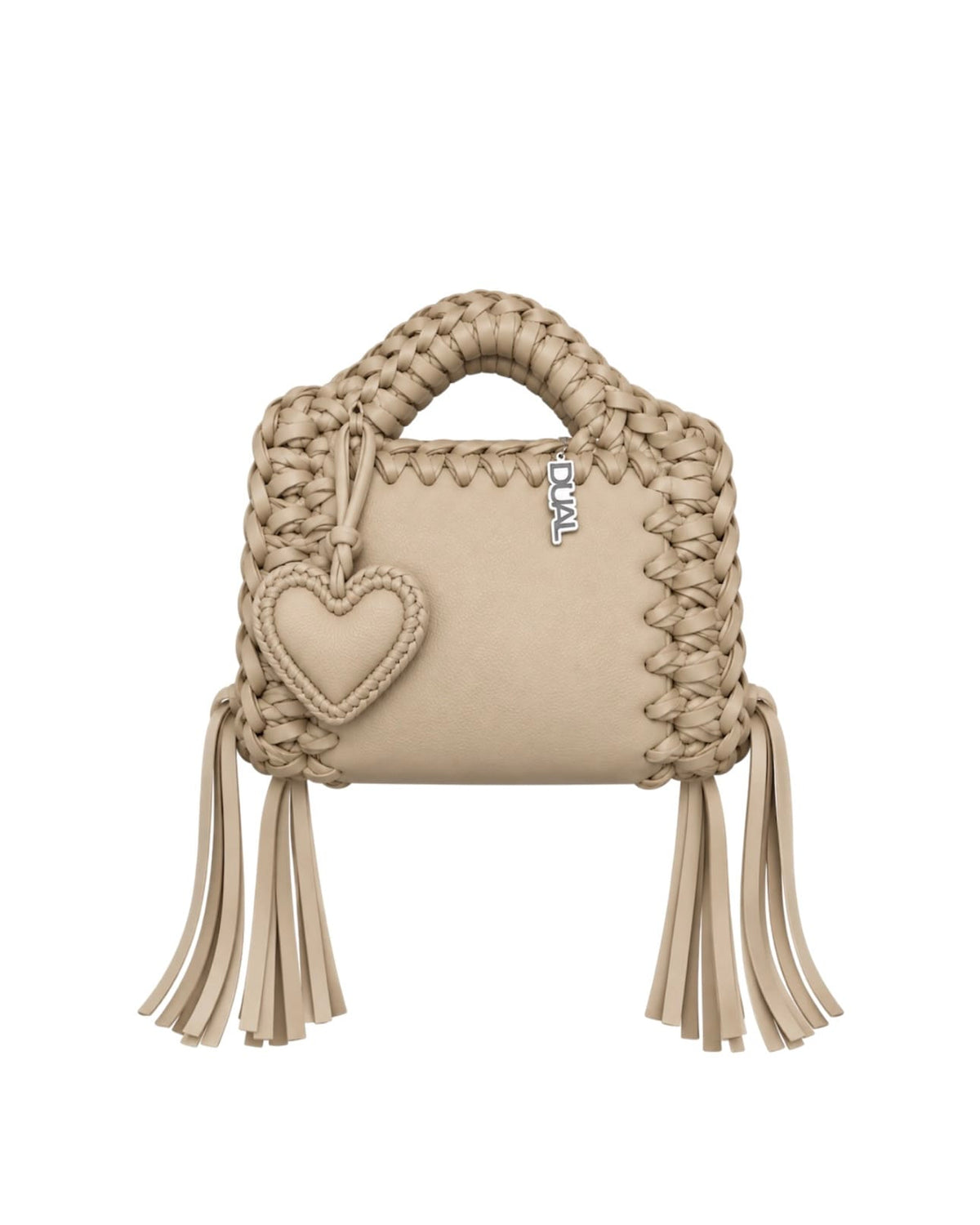 funny monocolore beige pelle crochet