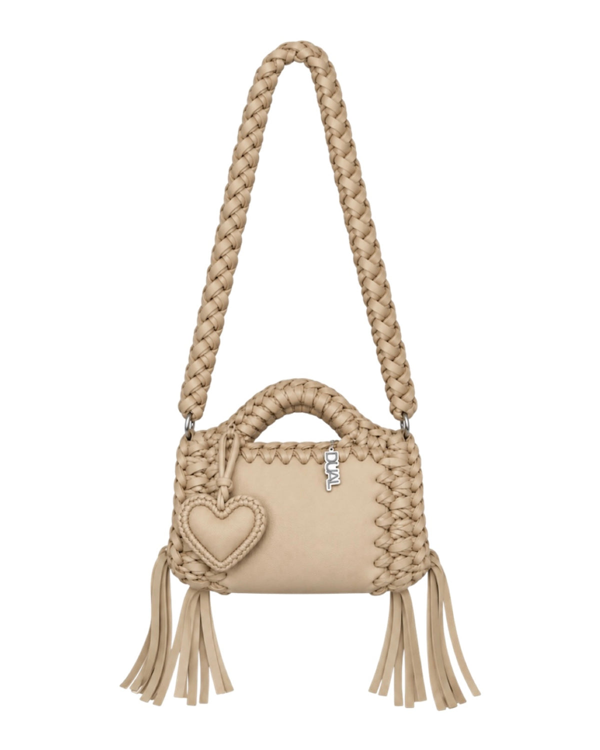 funny monocolore beige pelle crochet
