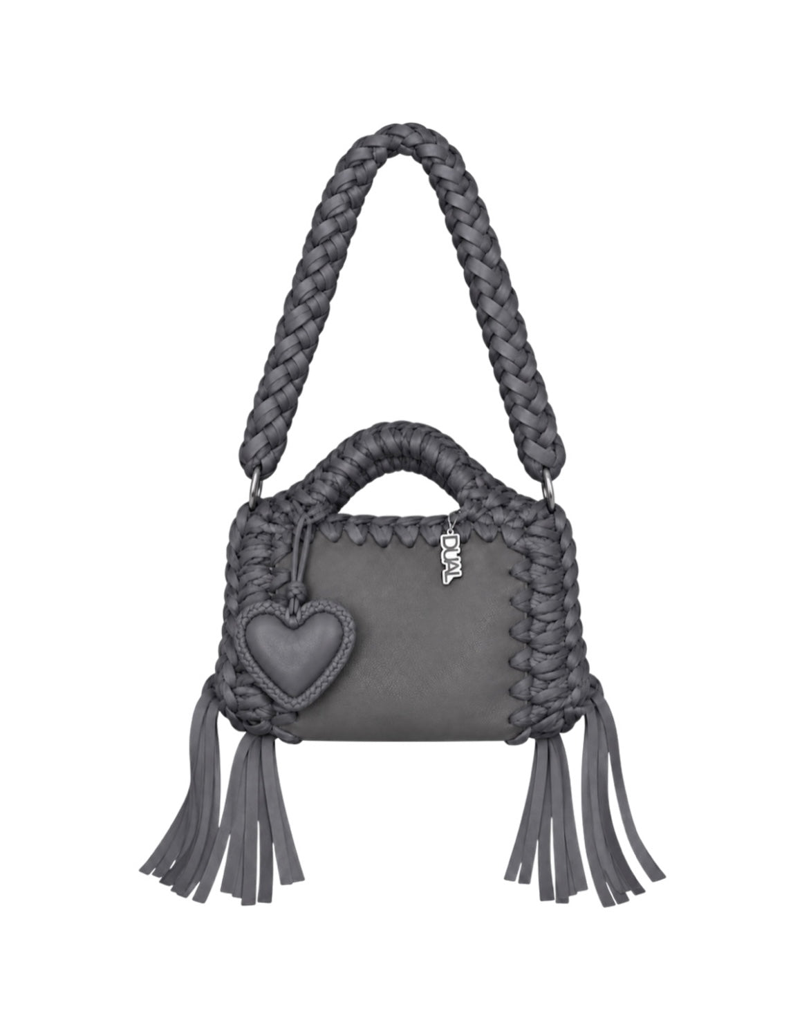 funny monocolore grigio pelle crochet