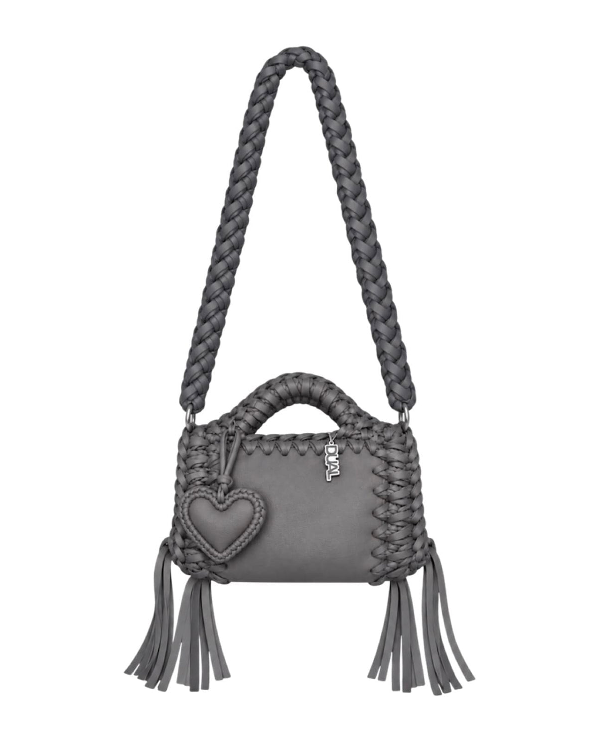 funny monocolore grigio pelle crochet