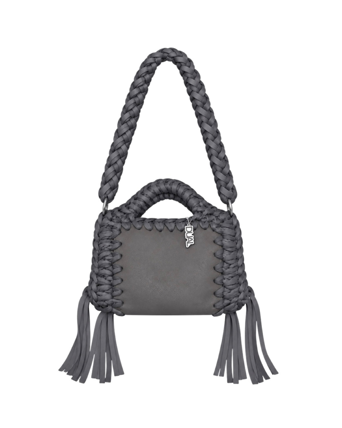 funny monocolore grigio pelle crochet