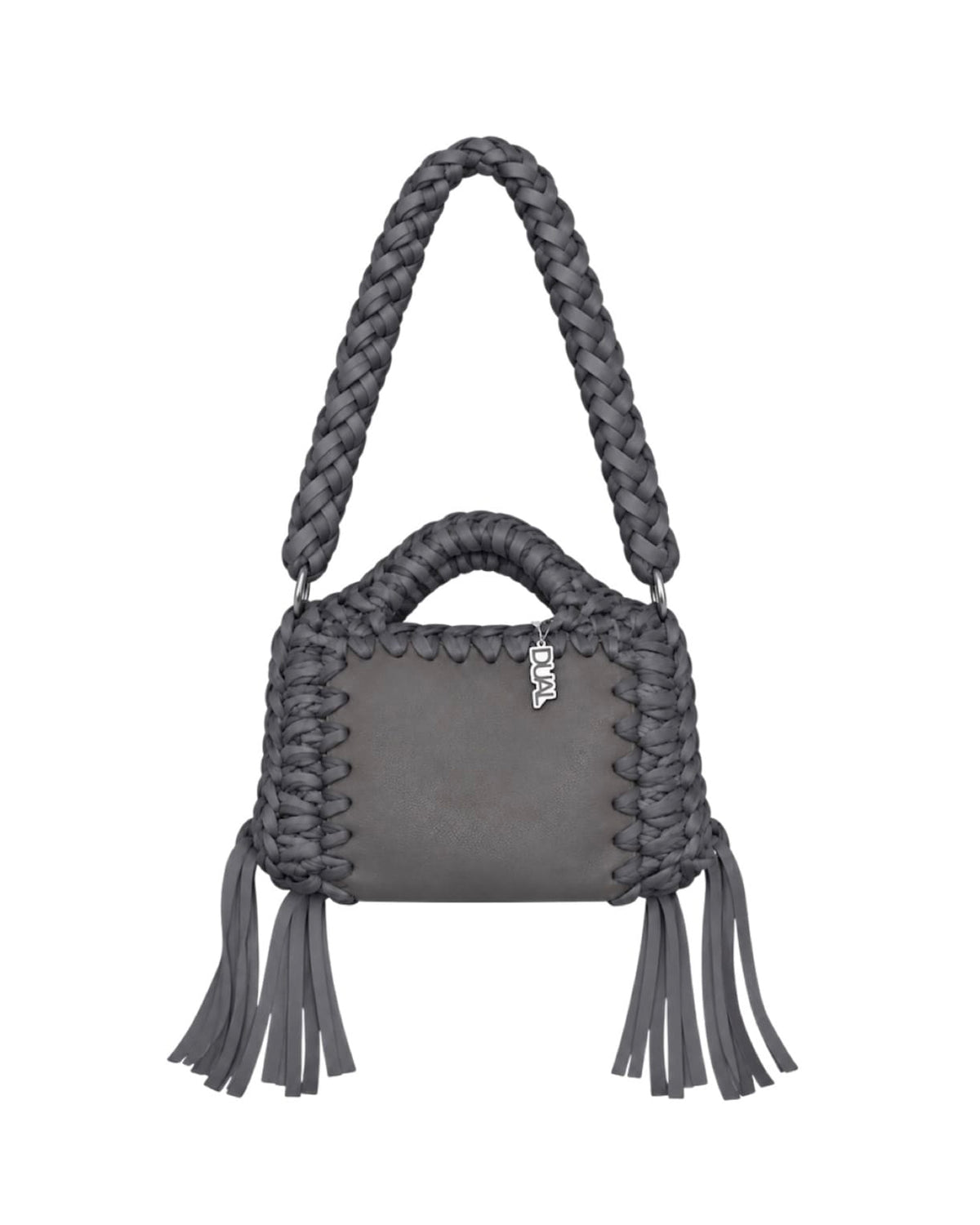 funny monocolore grigio pelle crochet