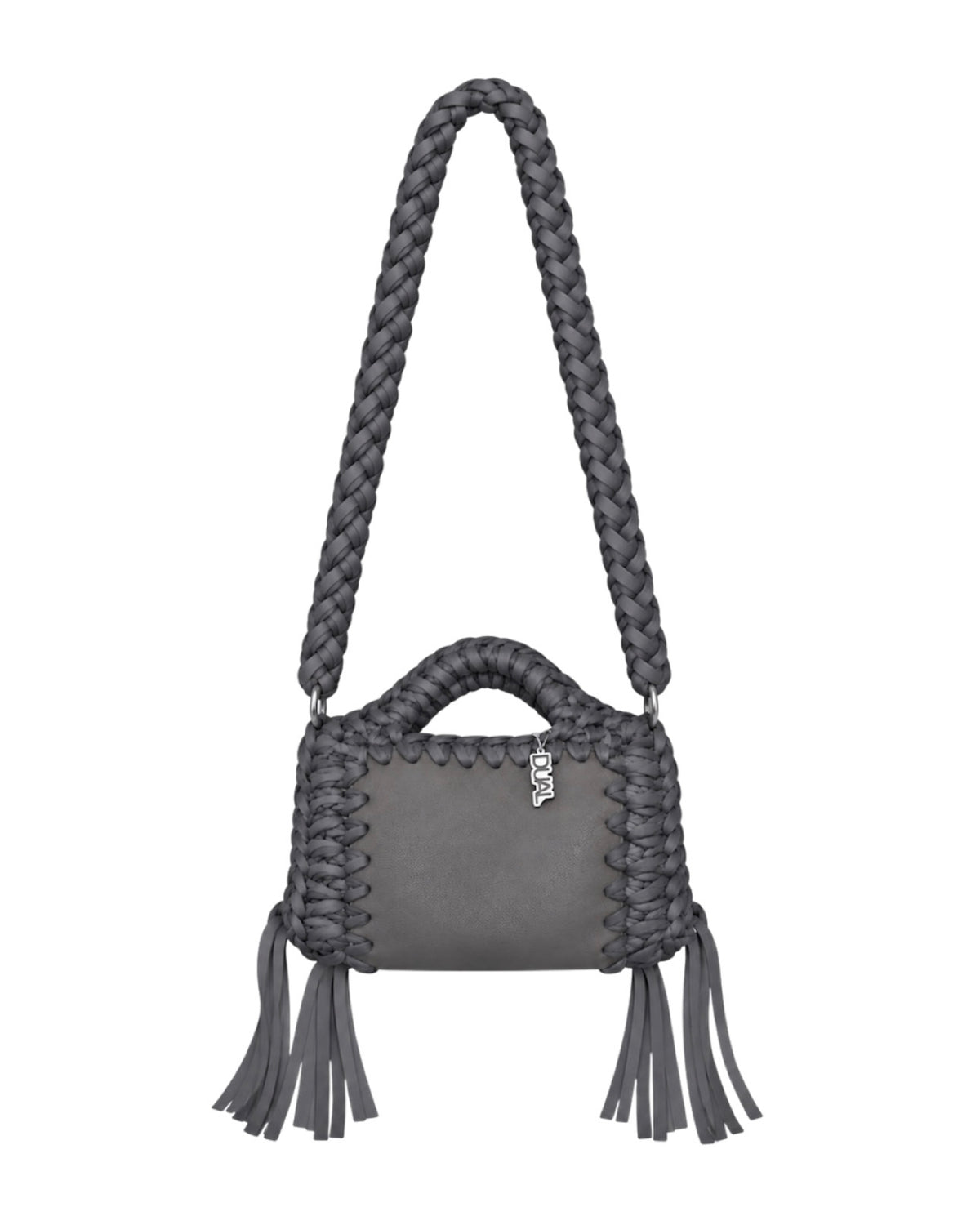 funny monocolore grigio pelle crochet