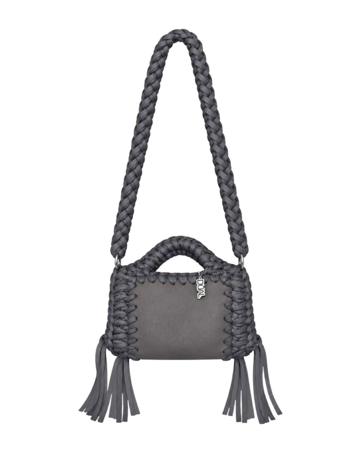 funny monocolore grigio pelle crochet