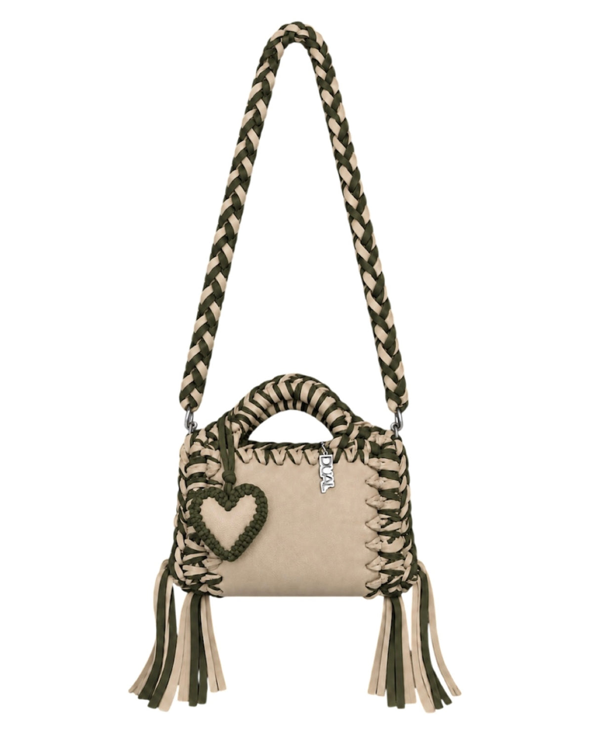 funny pelle bcrochet bicolore verde beige