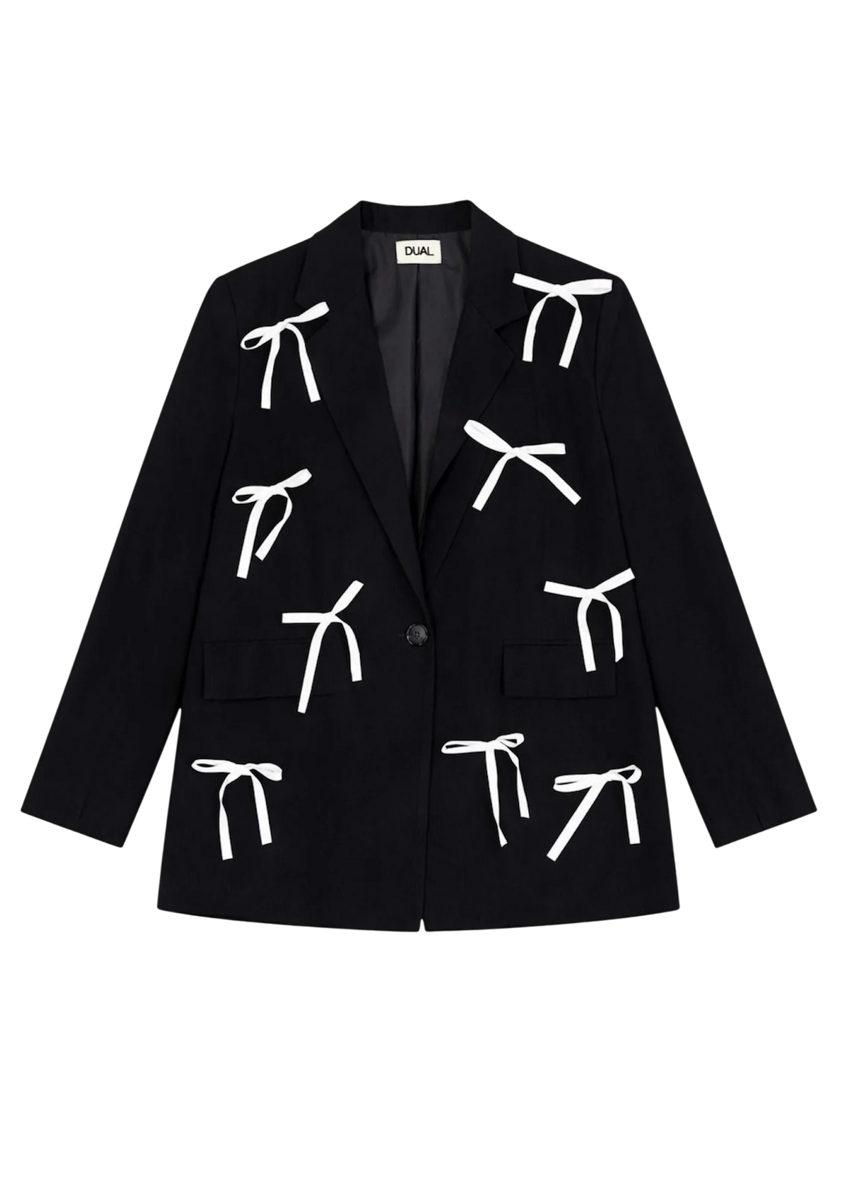 giacca blazer fiocchi bianchi