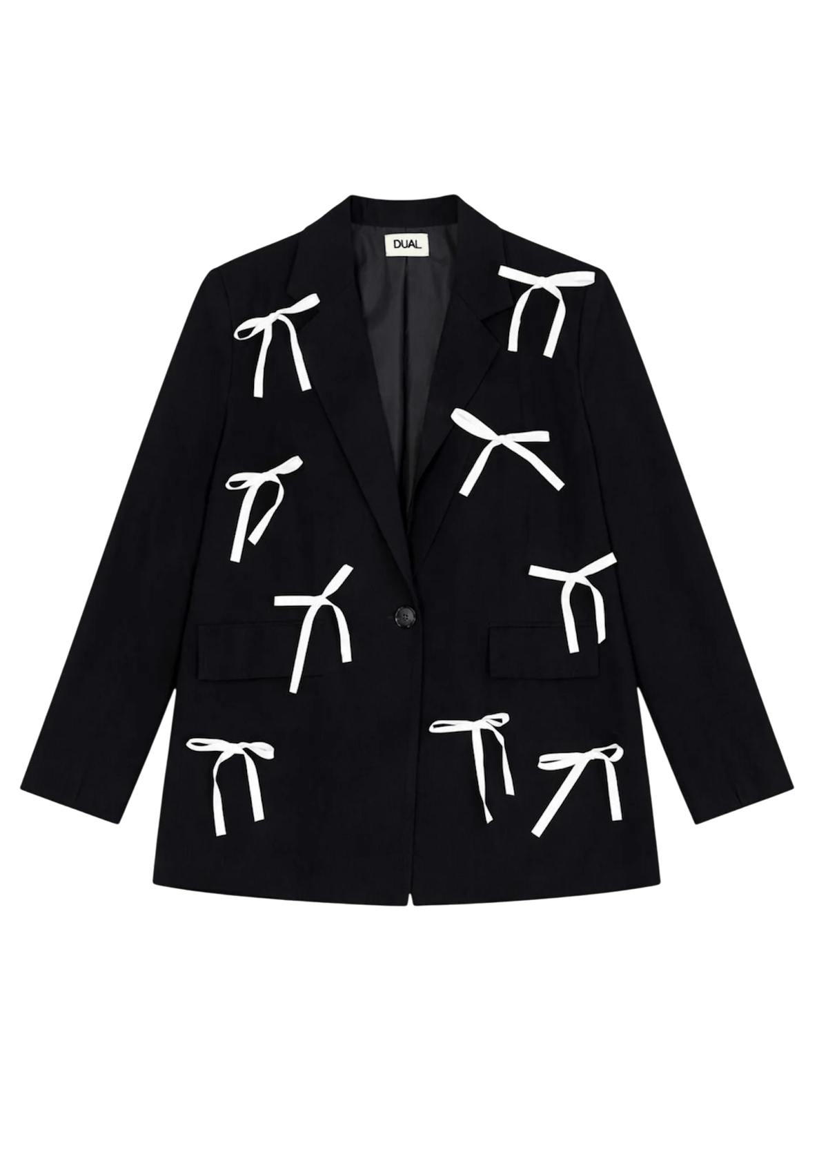 giacca blazer fiocchi bianchi
