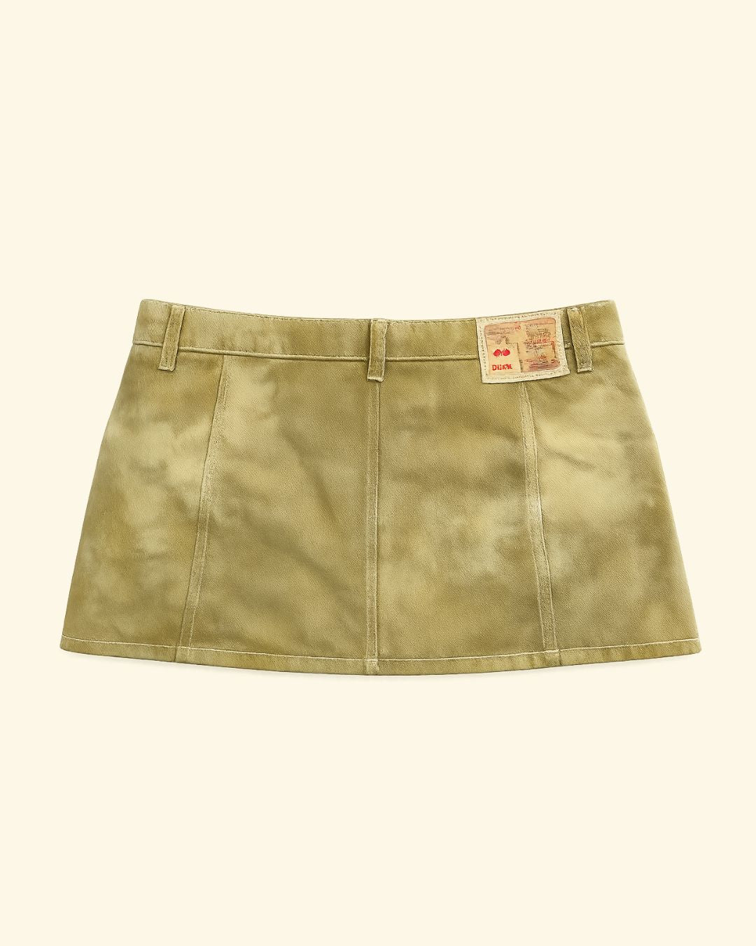 MINIGONNA CARGO TINTURA VERDE SFUMATA