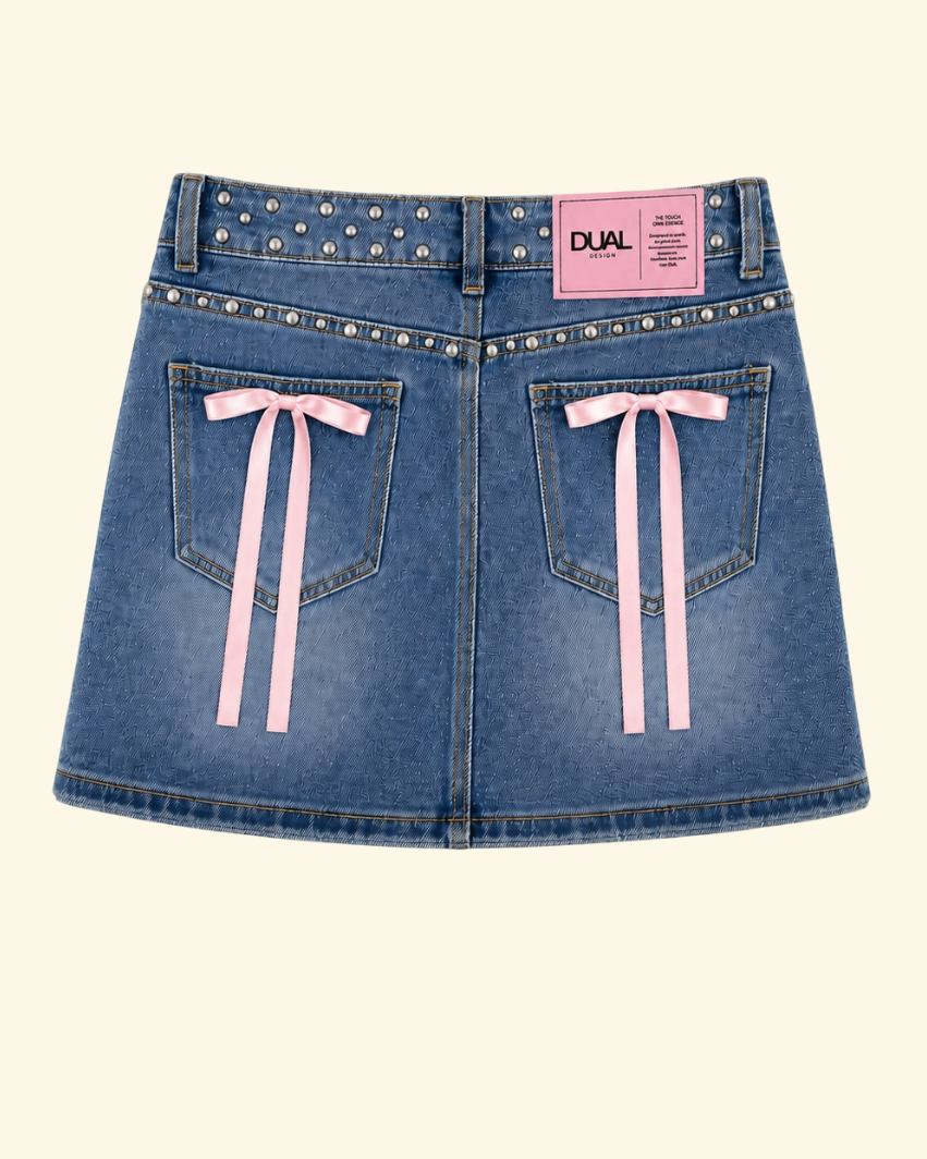 GONNA JEANS CON FIOCCHI ROSA