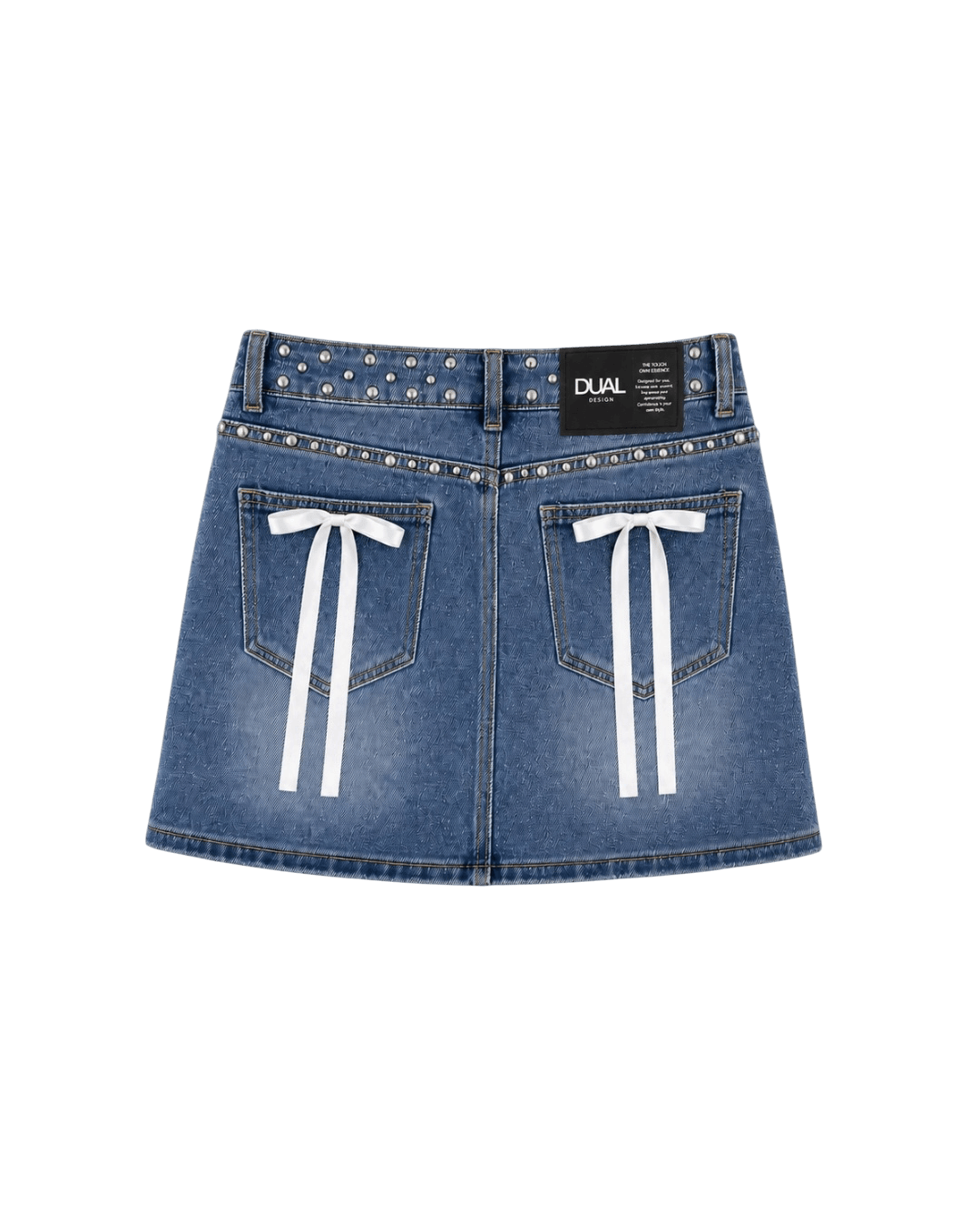 gonna jeans denim con fiocchi
