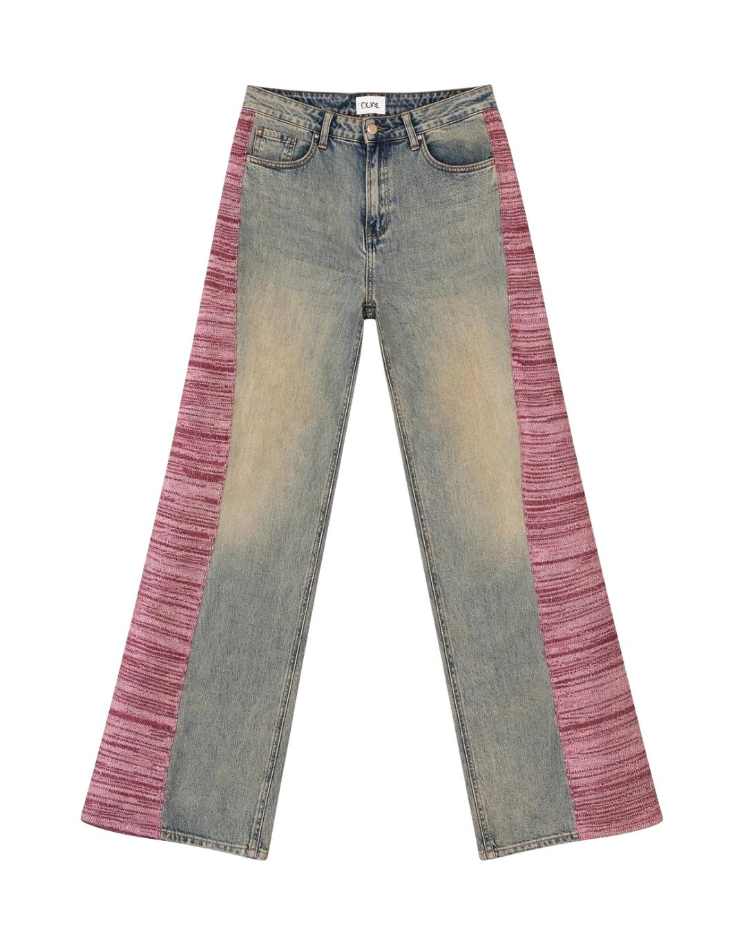 jeans pantaloni maglieria rosa