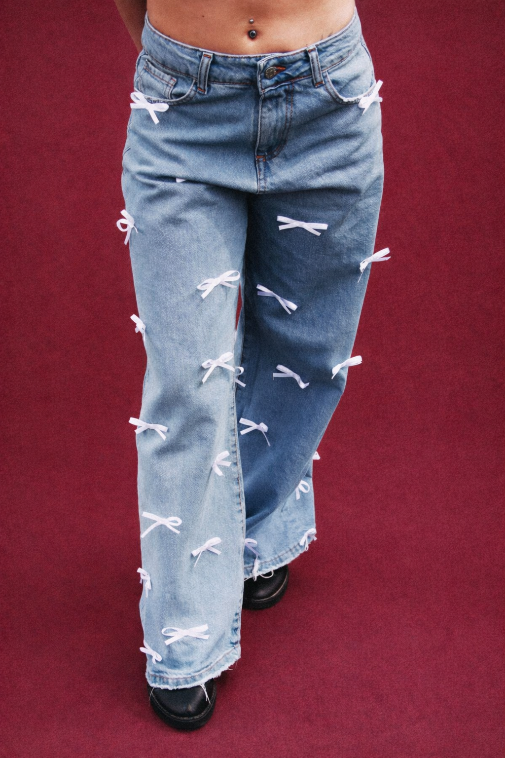 jeans fiocchi bianchi