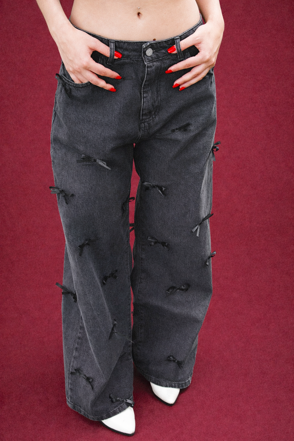 jeans fiocchi neri 