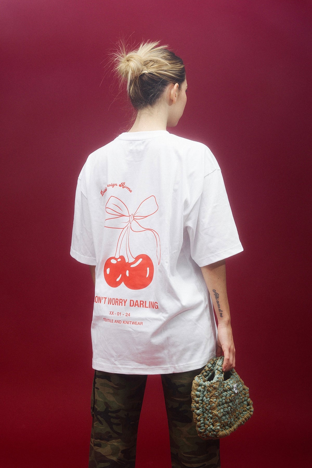 T-SHIRT OVER CHERRY - 100% COTONE ORGANICO