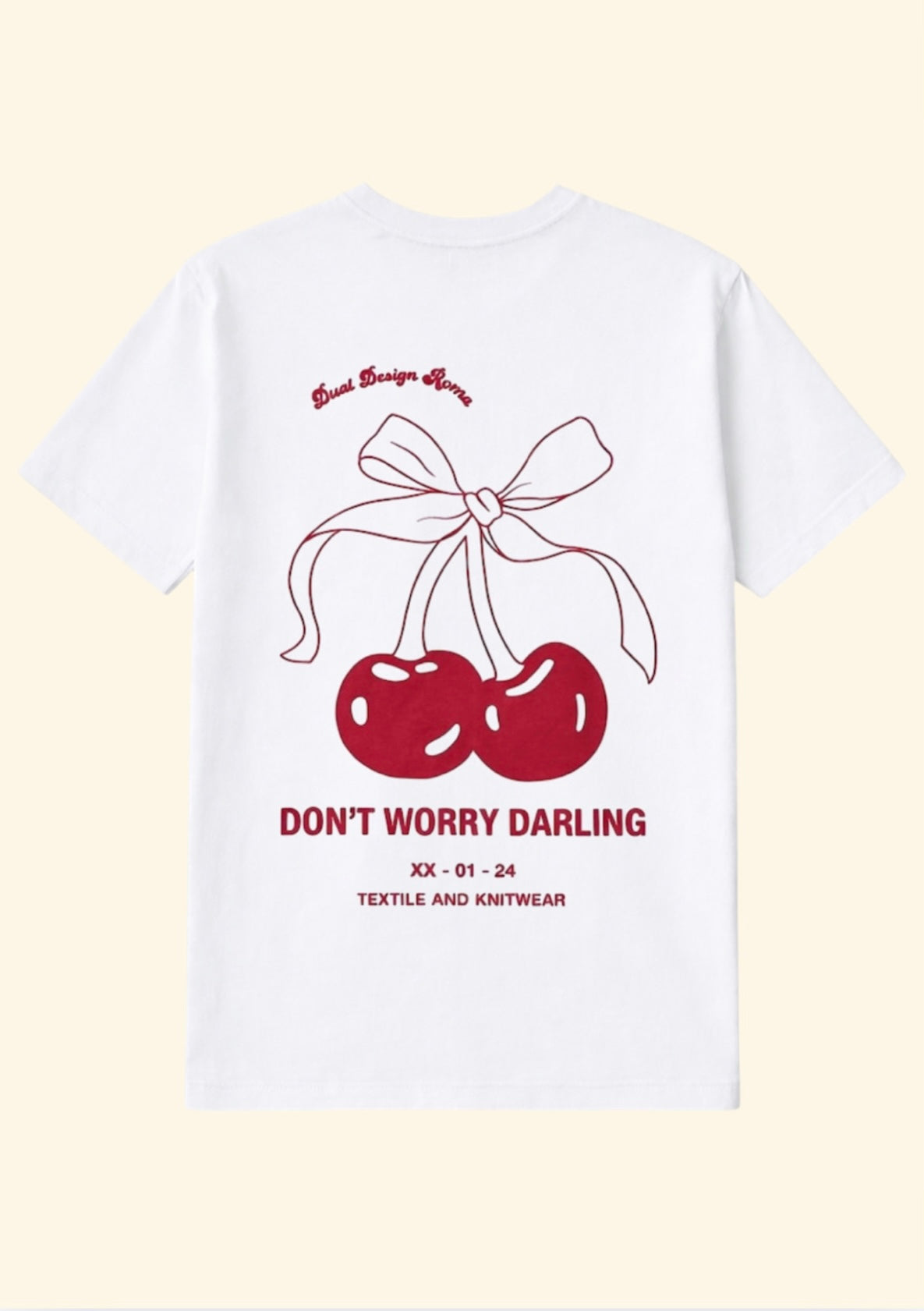 T-SHIRT OVER CHERRY - 100% COTONE ORGANICO