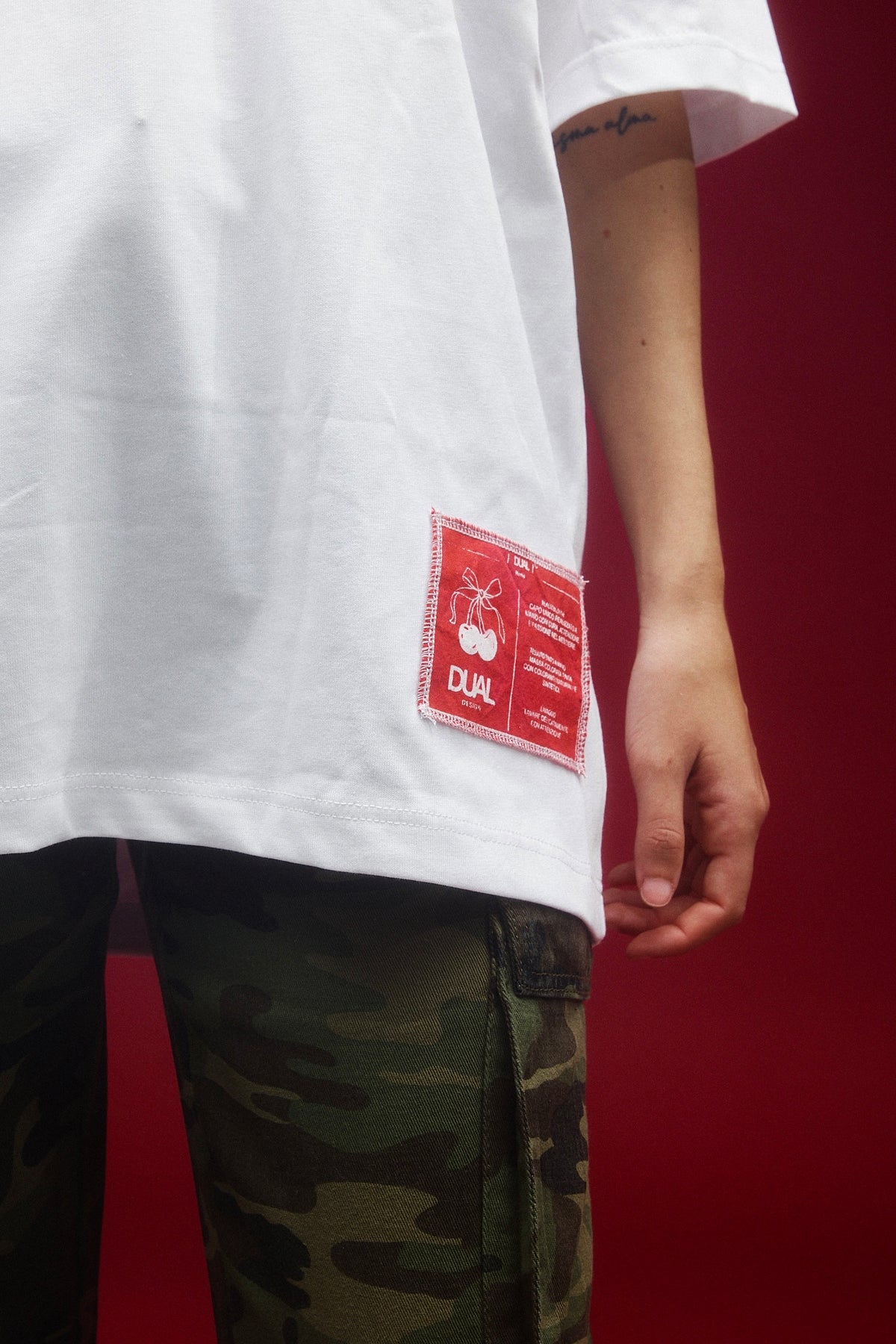 T-SHIRT OVER CHERRY - 100% COTONE ORGANICO