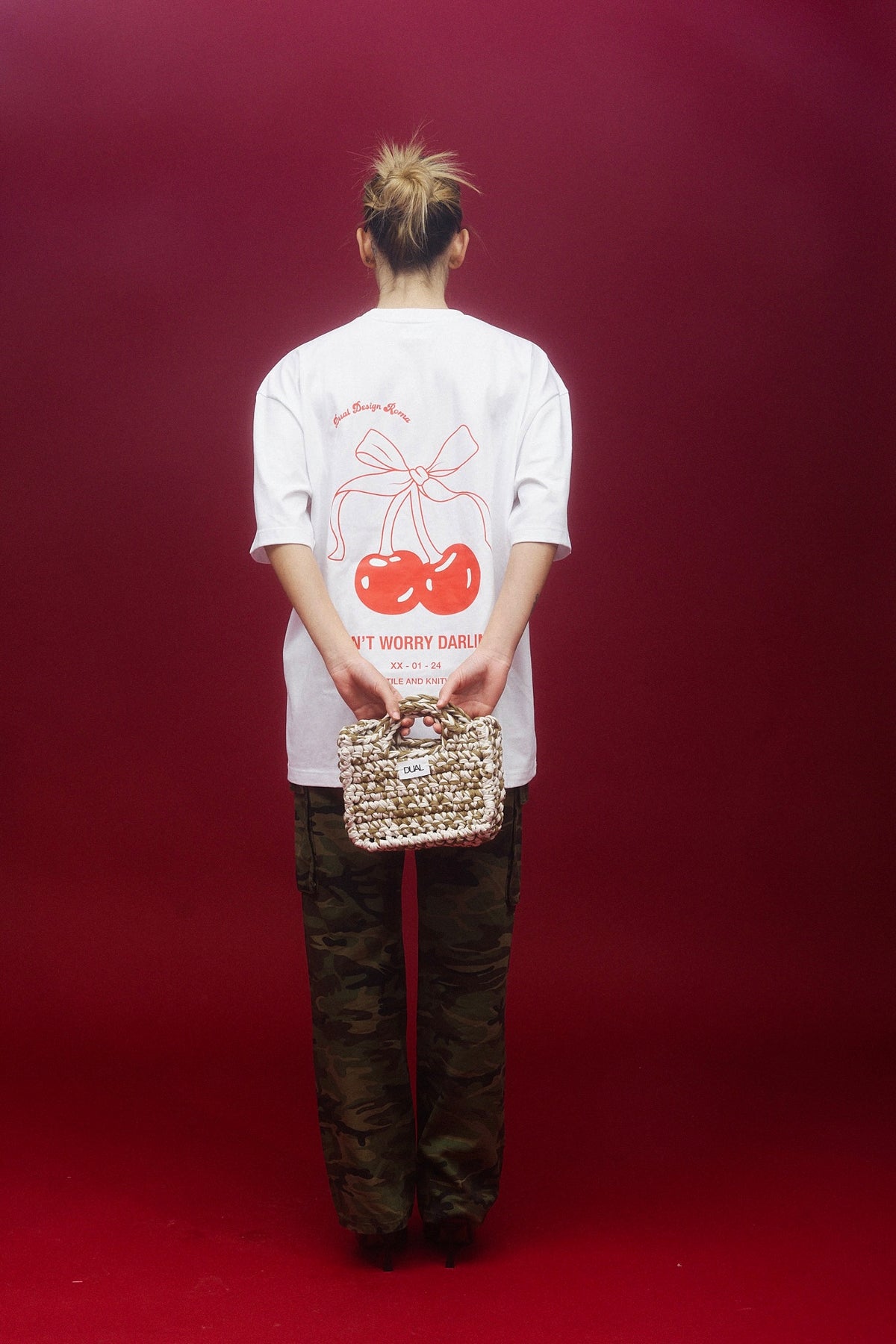 T-SHIRT OVER CHERRY - 100% COTONE ORGANICO