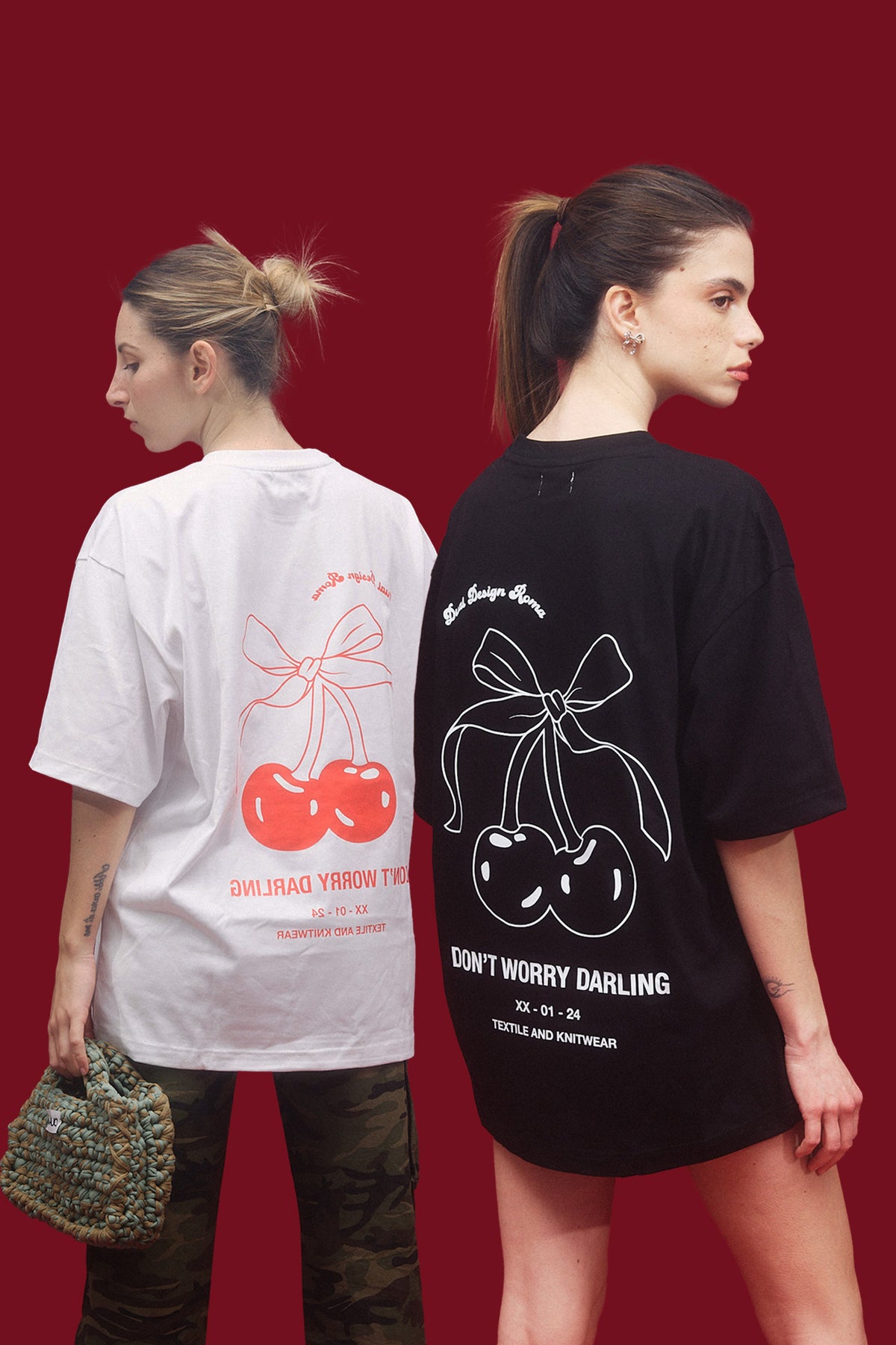 T-SHIRT OVER CHERRY - 100% COTONE ORGANICO