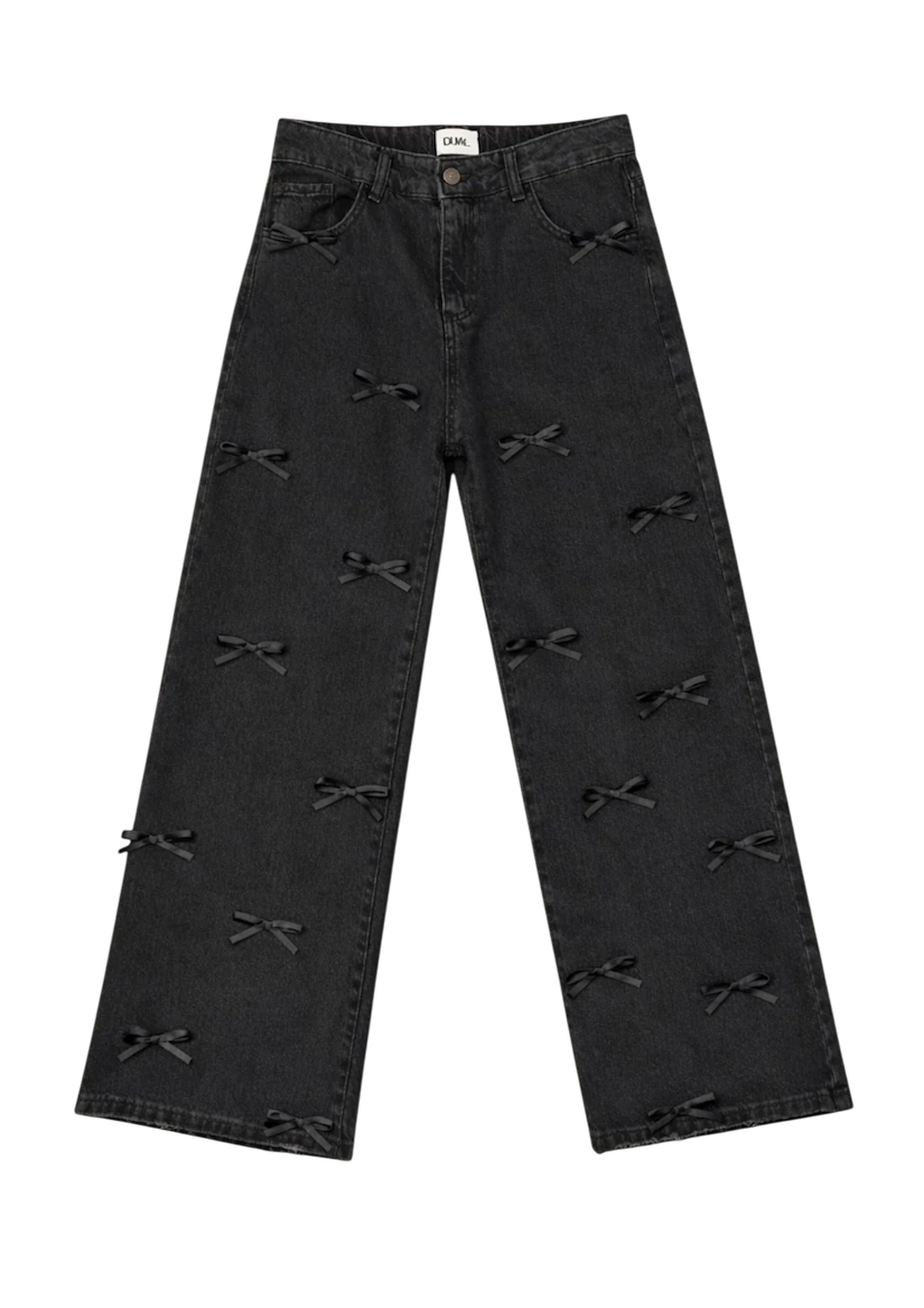pantaloni jeans neri total fiocchi 