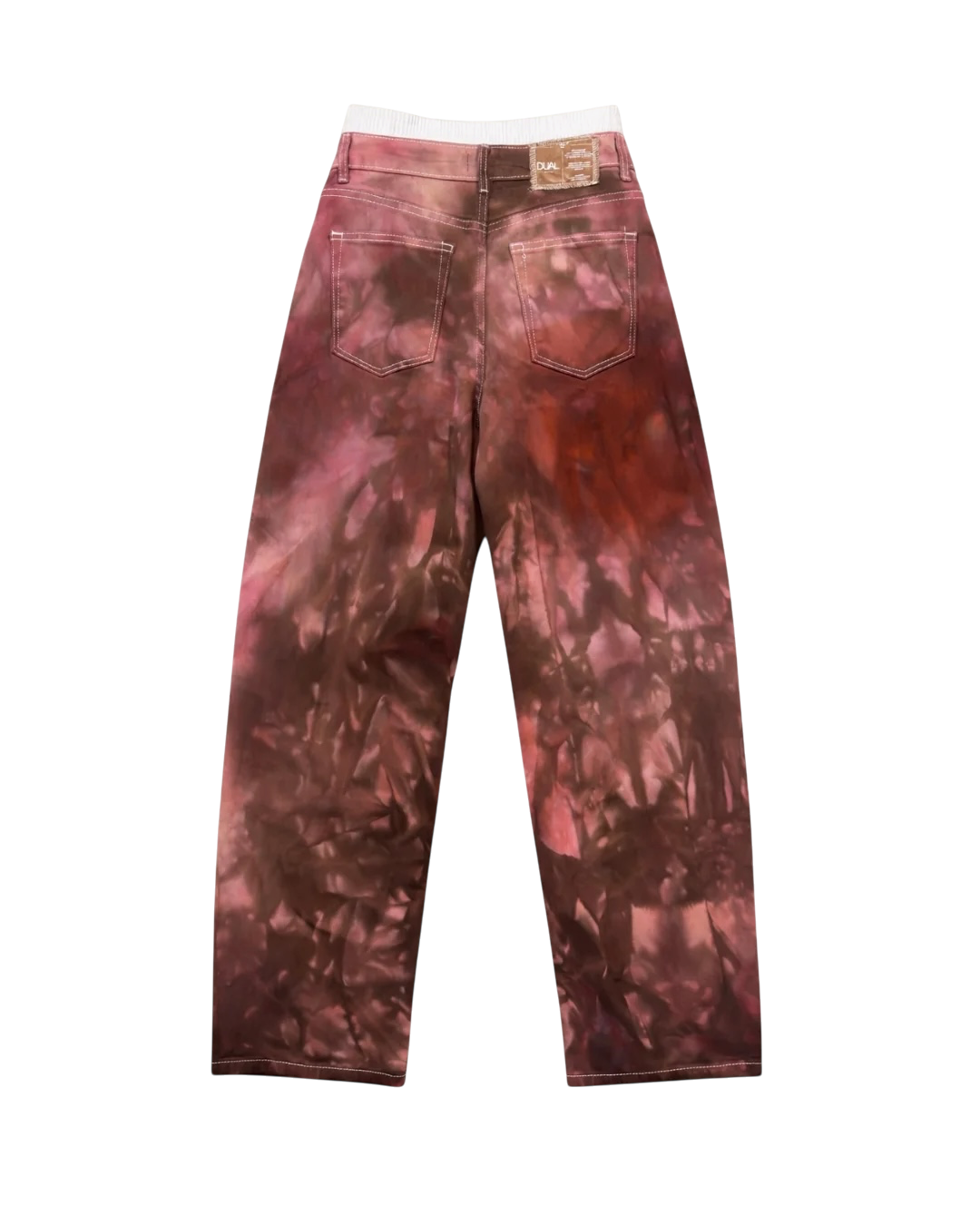 pantaloni jeans tintura bordeaux