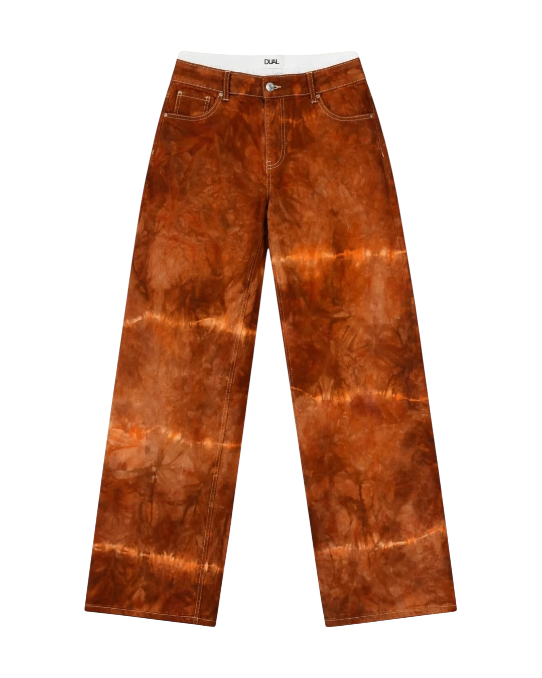 pantaloni jeans tintura marrone