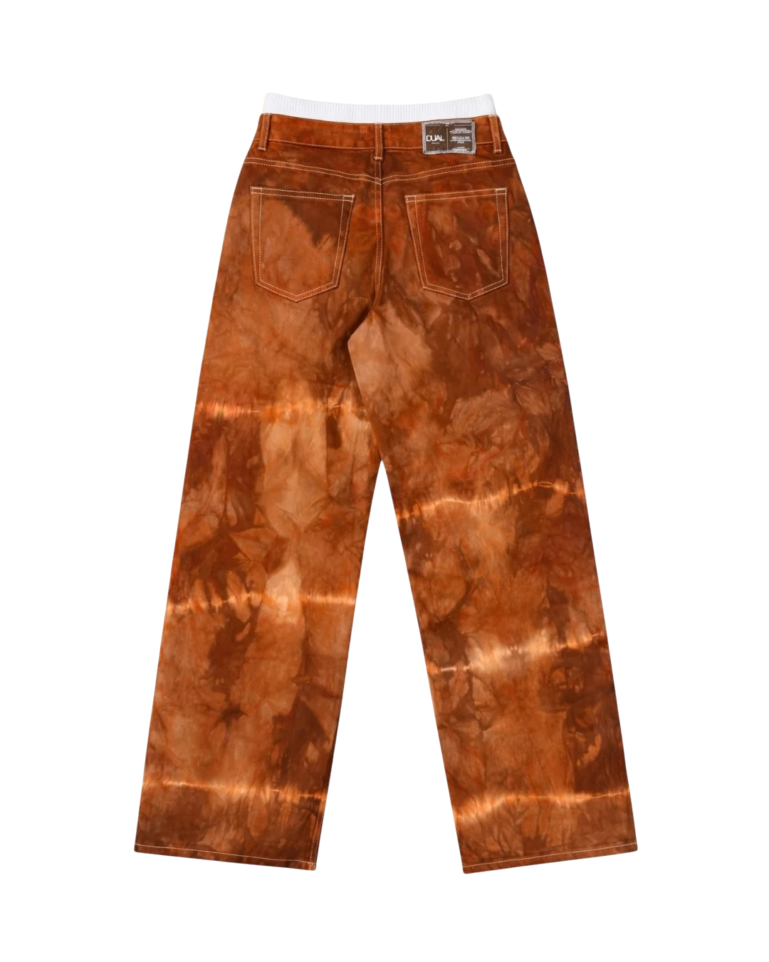 pantaloni jeans tintura marrone