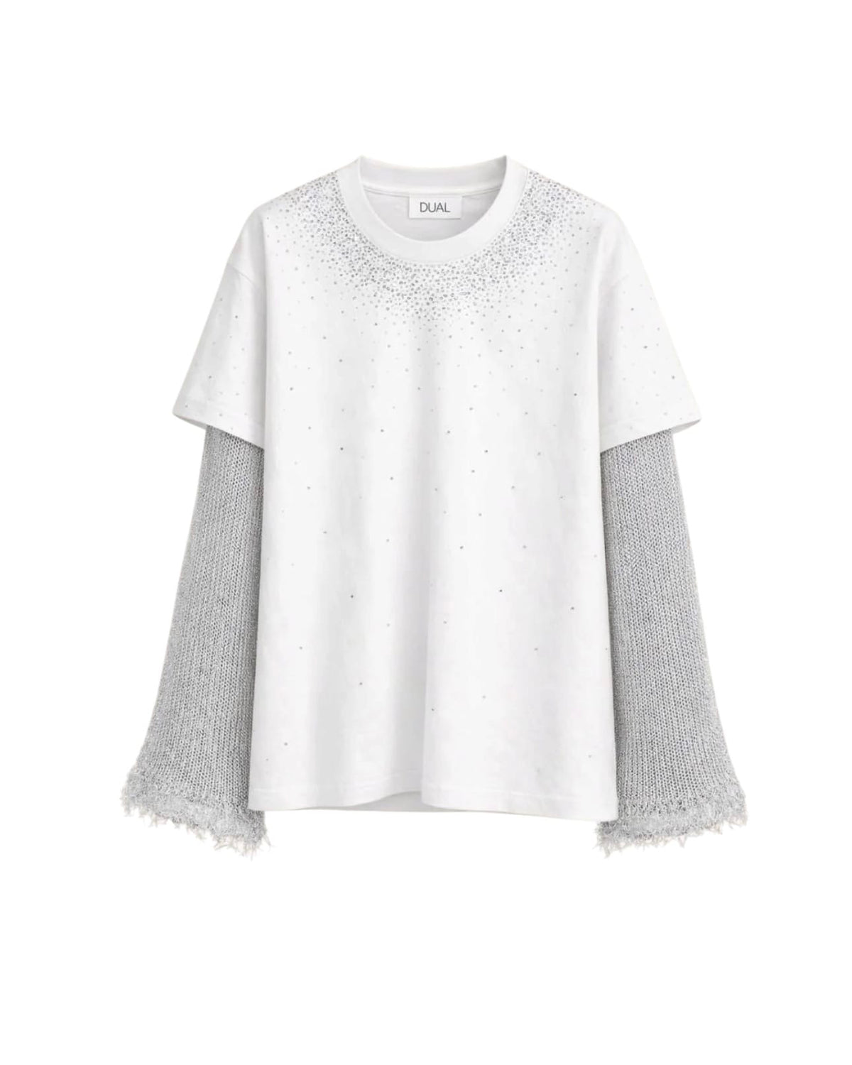 t-shirt custom bianca strass maglieria 