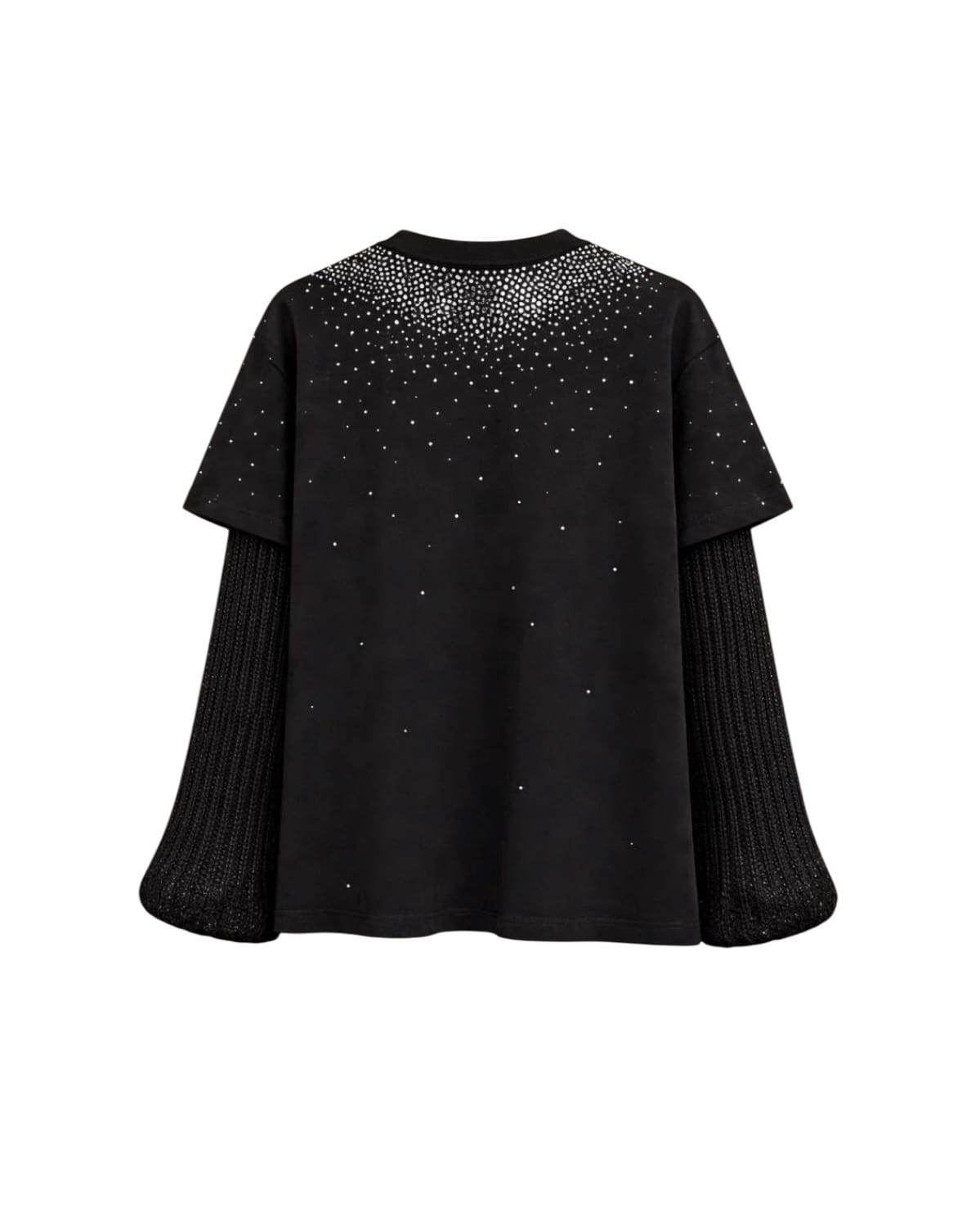 t-shirt custom nera strass maglieria 
