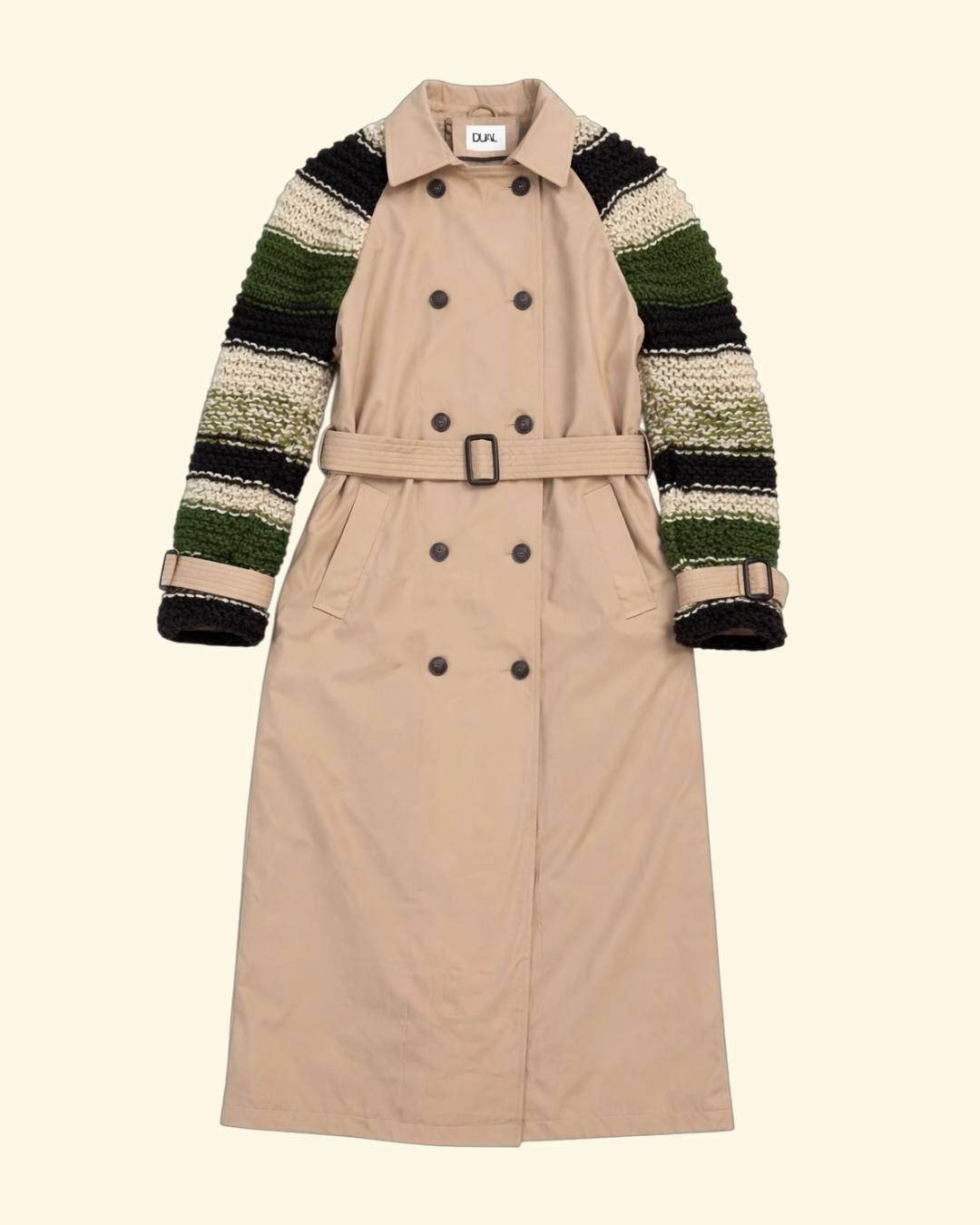 TRENCH BEIGE MANICHE MAGLIERIA