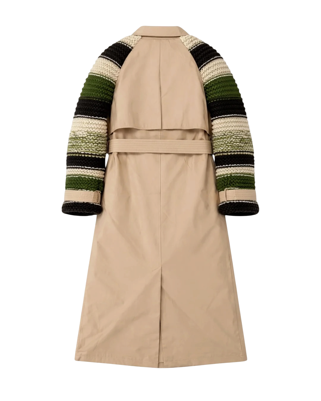 trench beige lungo maniche maglieria