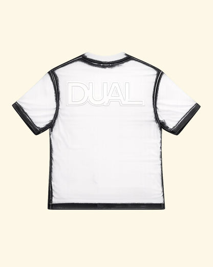 tshirt unisex bianca MAGLIETTA OVER TINTURA A MANO AEROGRAFO